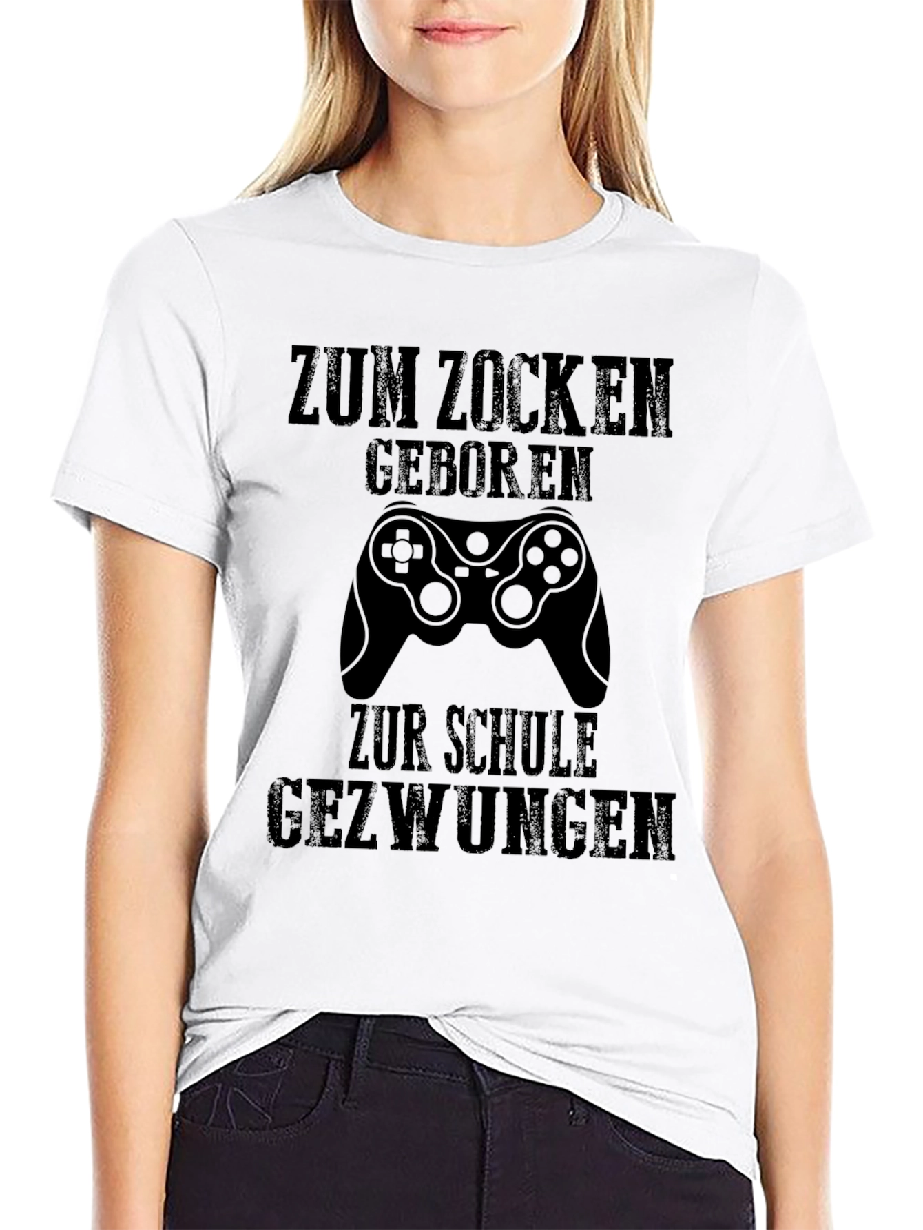 Gamer T-Shirt - Zum Zocken Geboren - Black