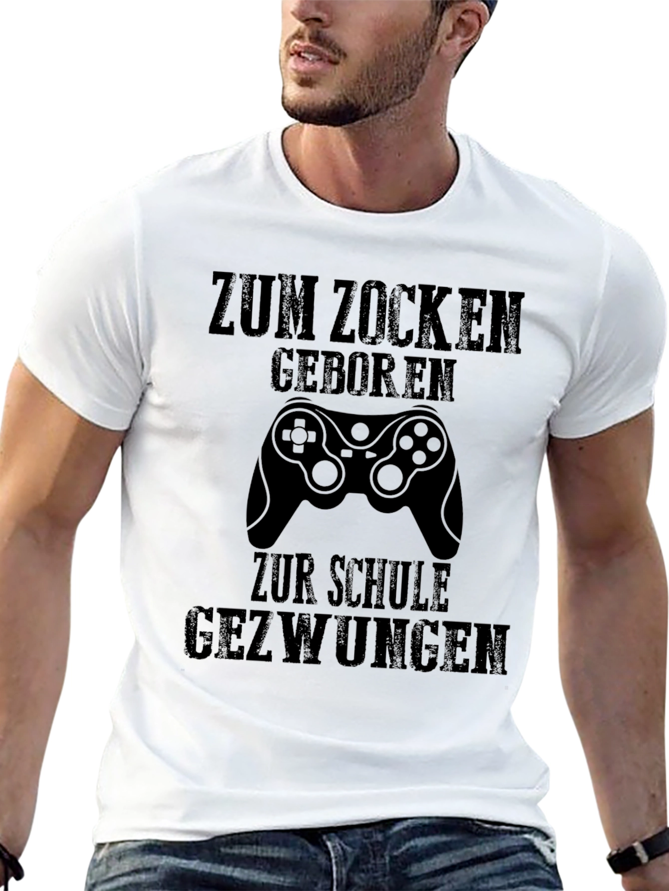 Gamer T-Shirt - Zum Zocken Geboren - Black