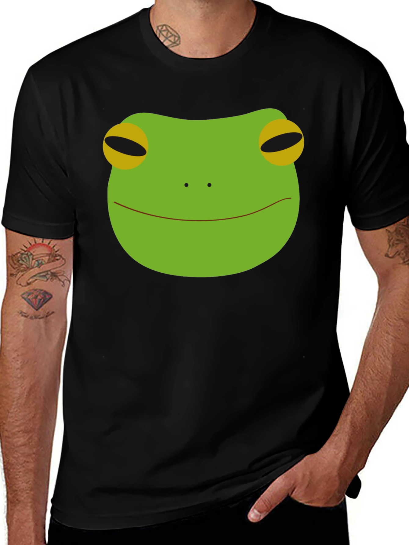 Frog Face Graphic Tee - Mens Black T-Shirt