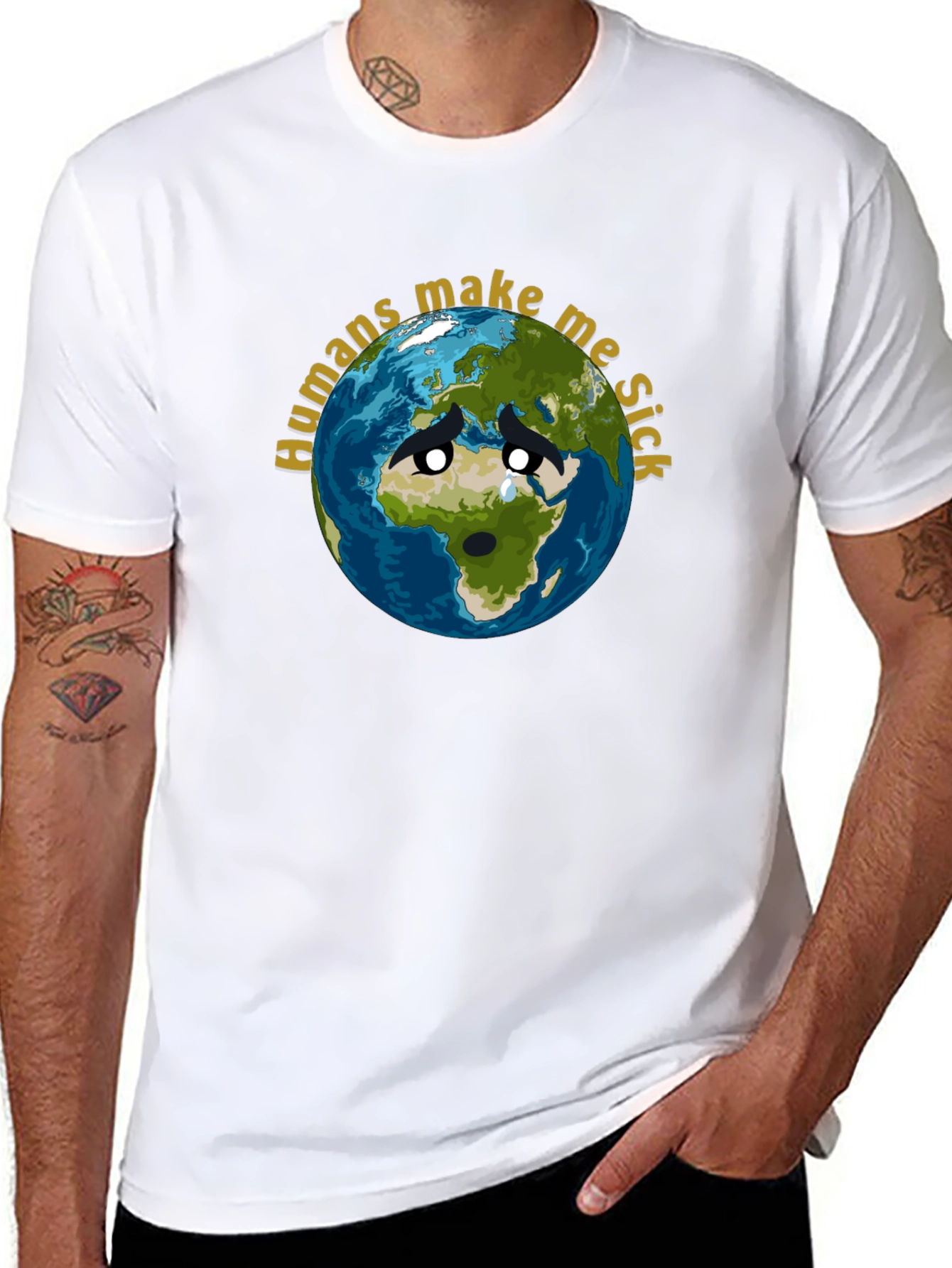 Earth Sick Graphic T-Shirt - Eco Awareness Tee