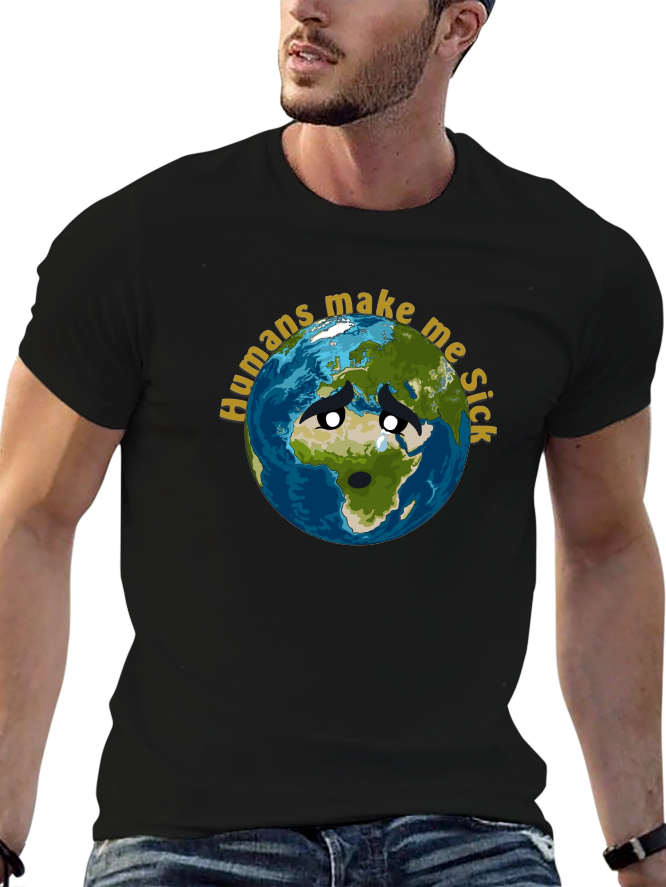Earth Sick Graphic T-Shirt - Eco Awareness Tee