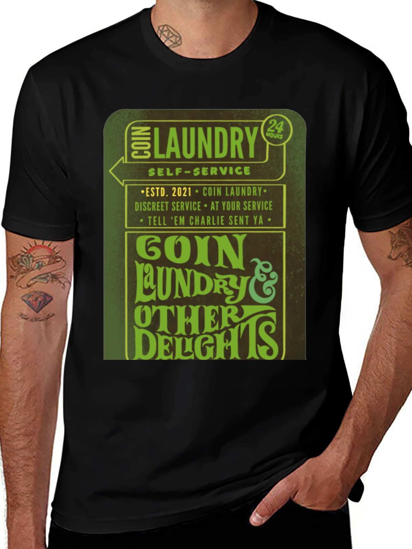Goin Laundry T-Shirt - 24 Hour Service Novelty Tee