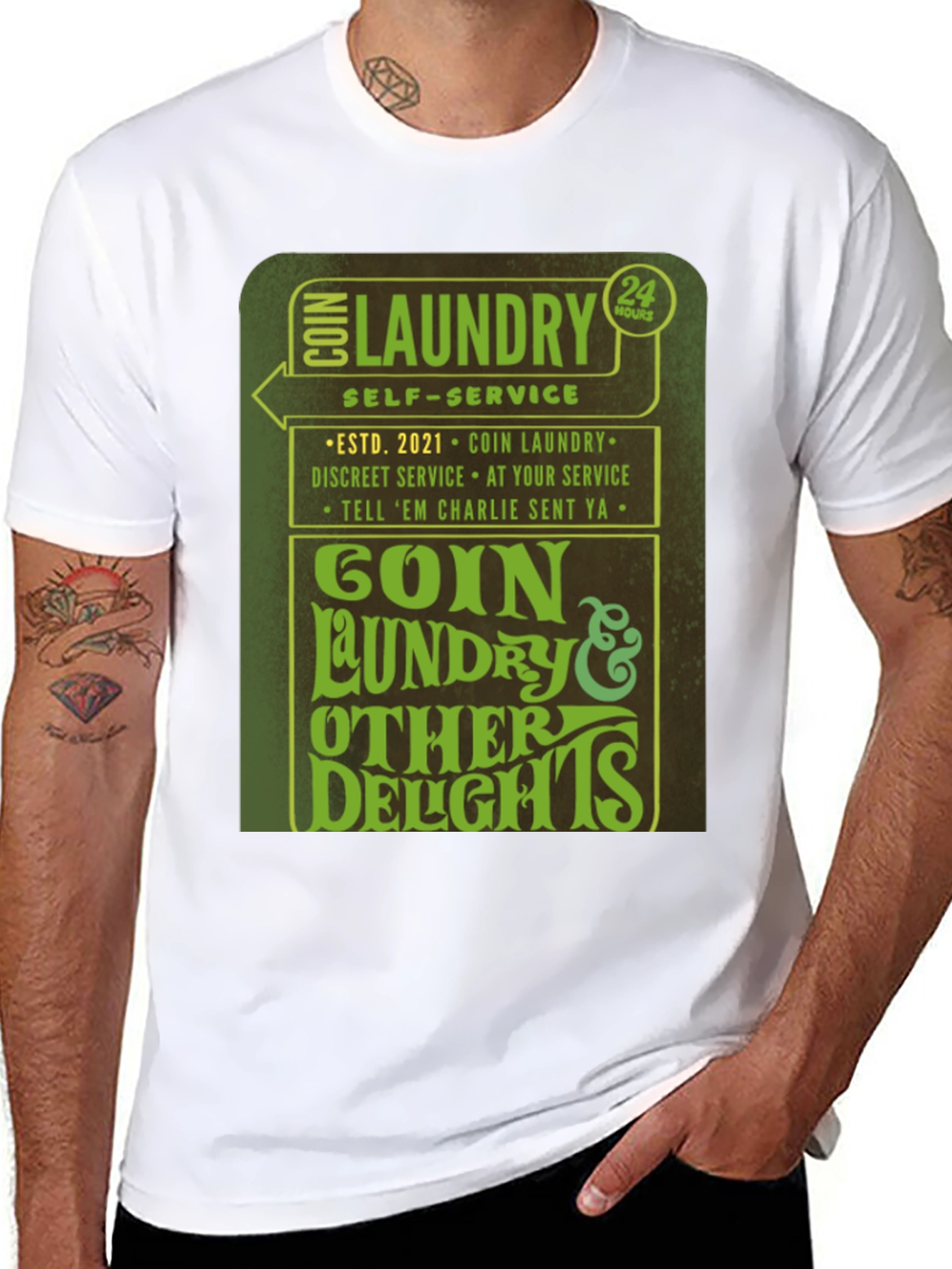 Goin Laundry T-Shirt - 24 Hour Service Novelty Tee