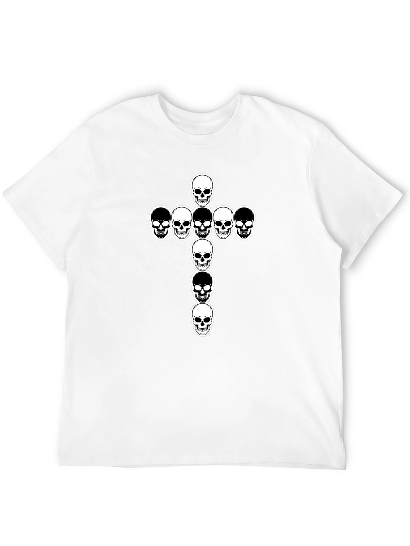 Skull Cross Graphic Tee - Black Cotton T-Shirt