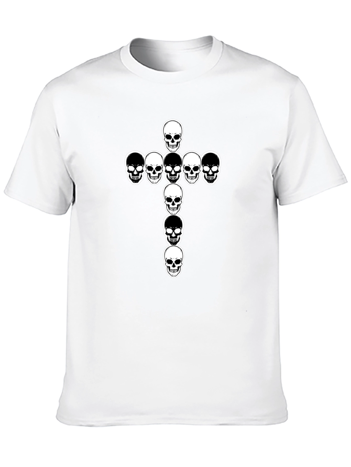 Skull Cross Graphic Tee - Black Cotton T-Shirt