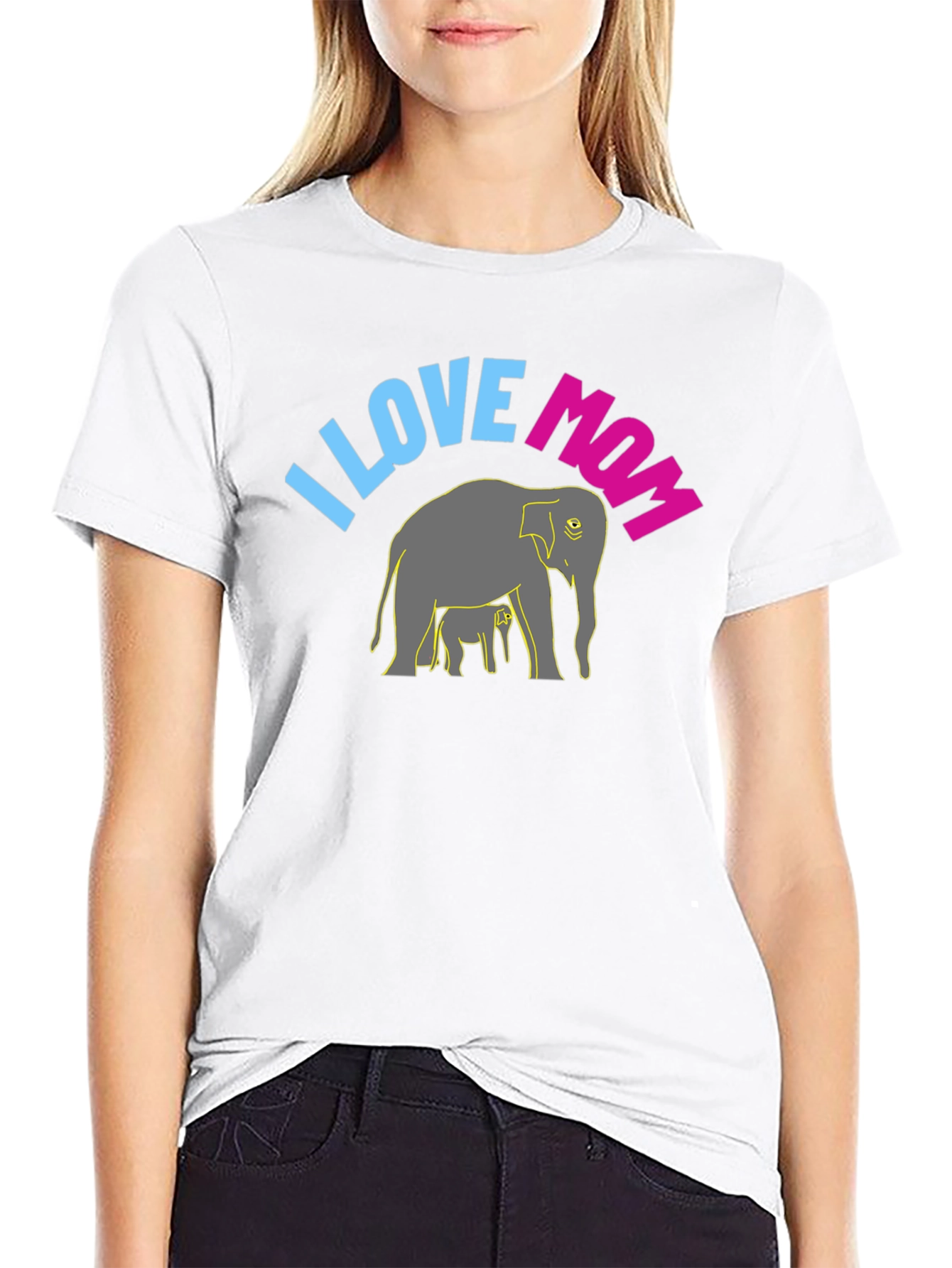 I Love Mom Elephant Graphic Tee