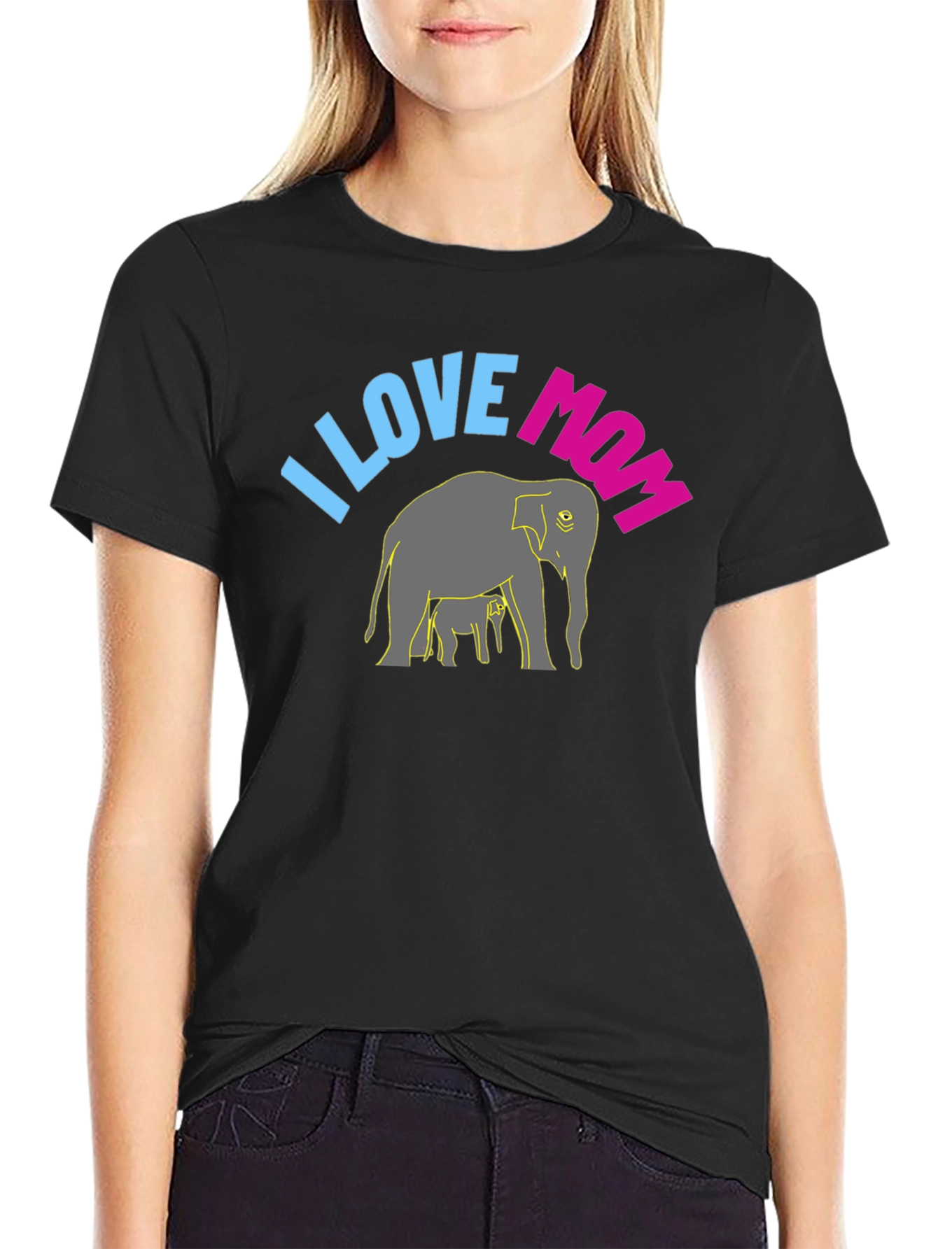 I Love Mom Elephant Graphic Tee