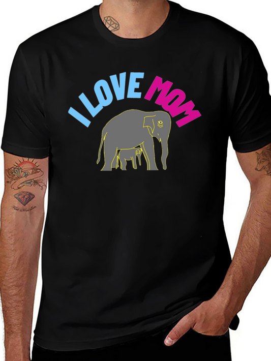 I Love Mom Elephant Graphic Tee