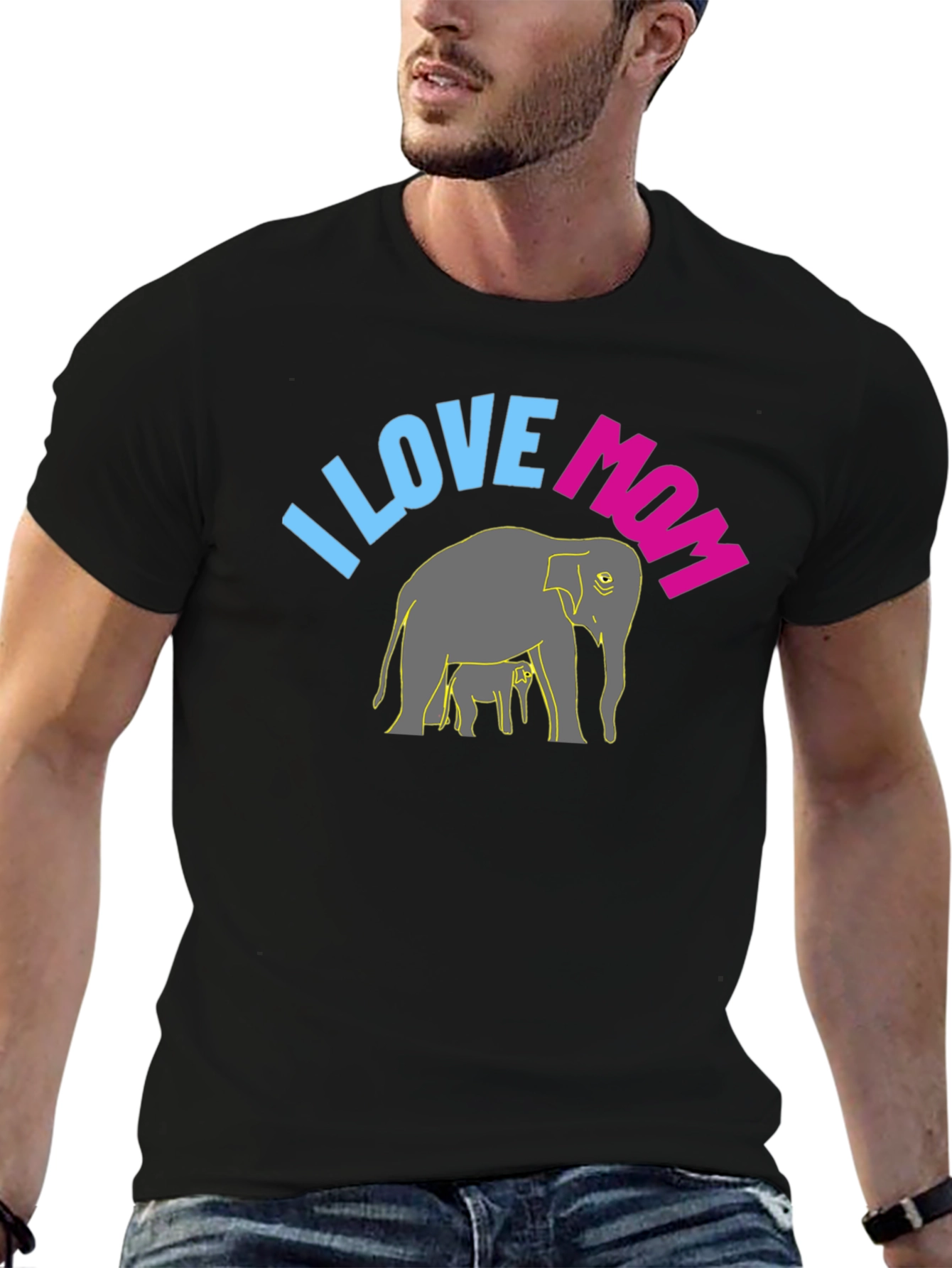 I Love Mom Elephant Graphic Tee