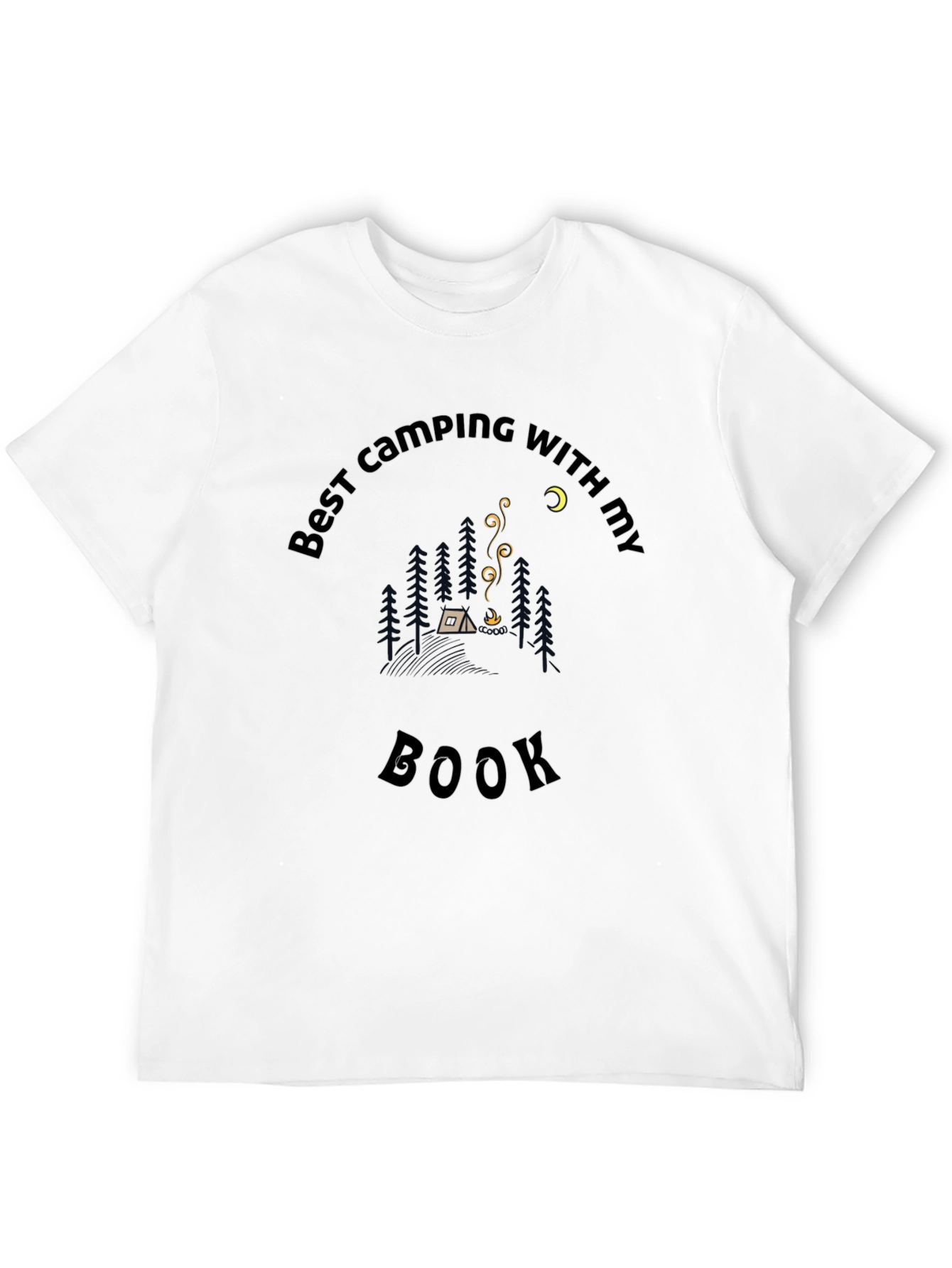 Best Camping With My Book Black T-Shirt
