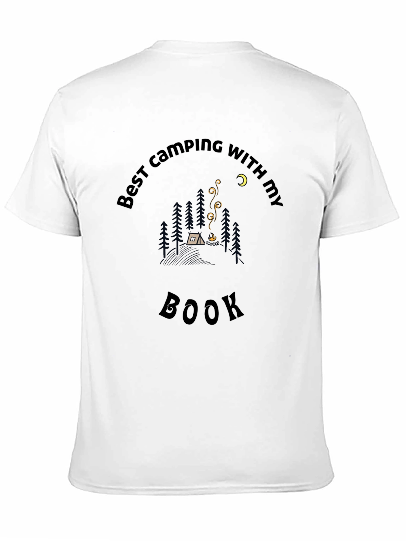 Best Camping With My Book Black T-Shirt