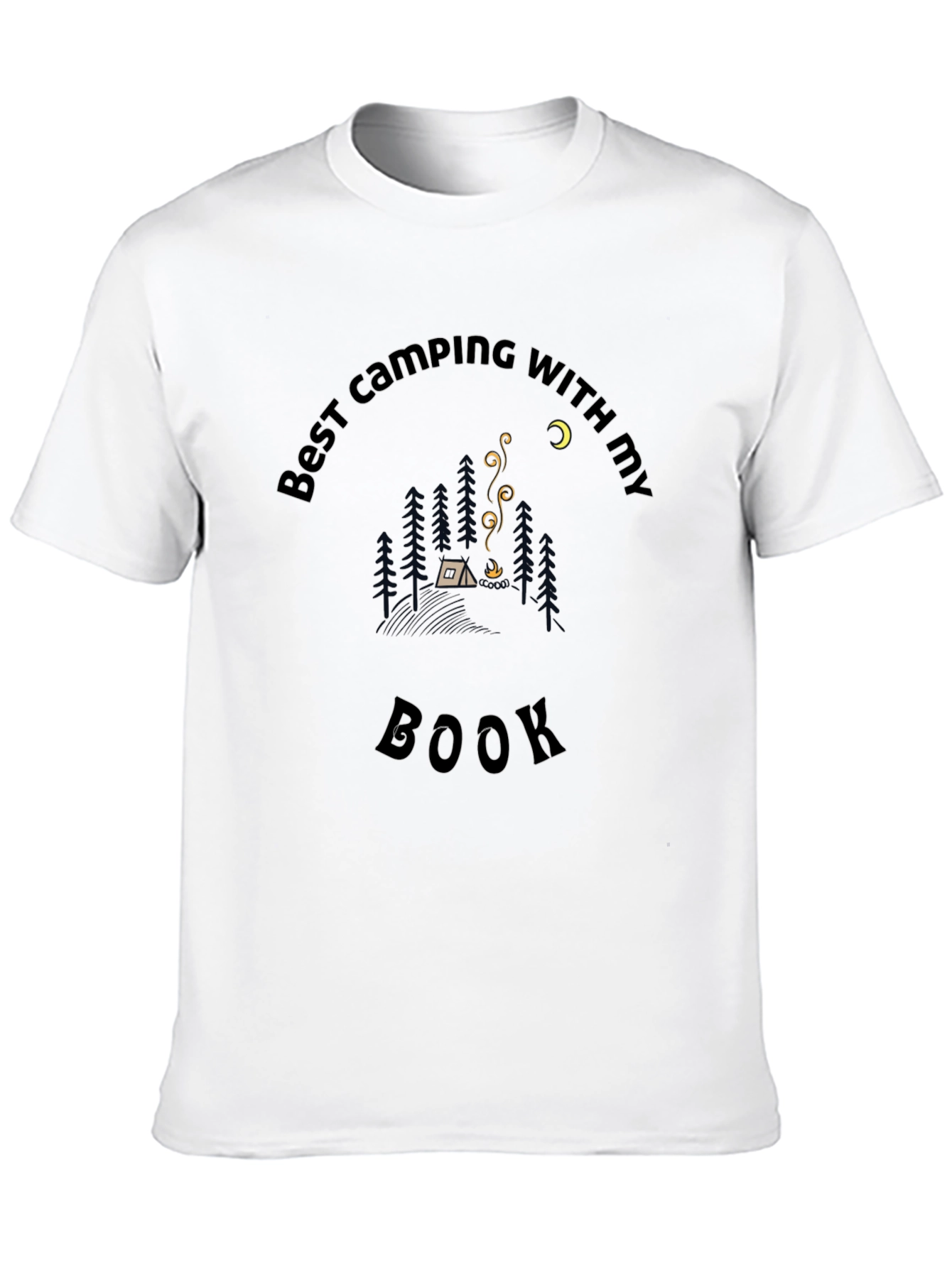 Best Camping With My Book Black T-Shirt