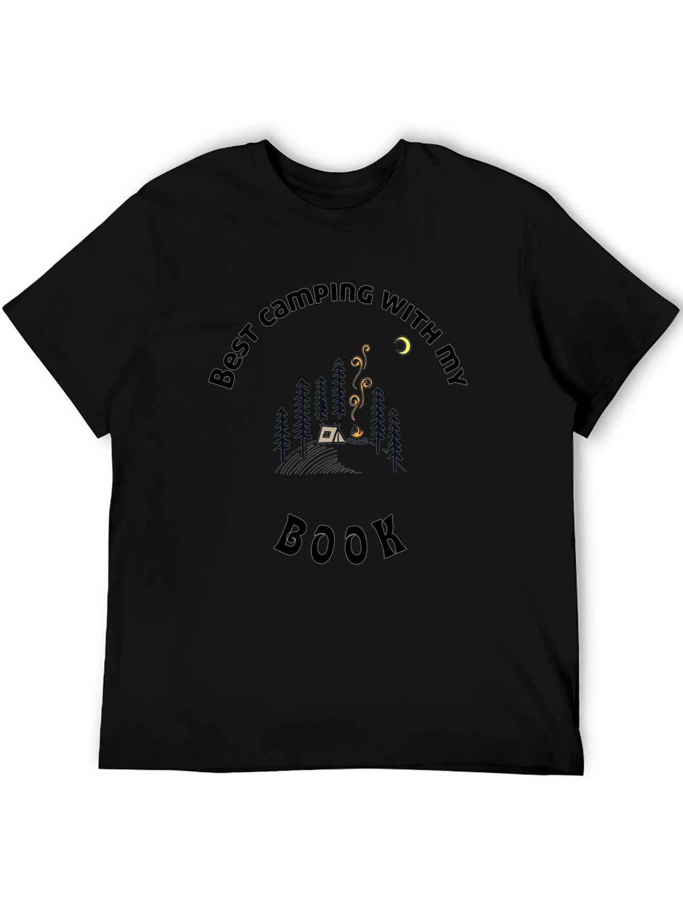 Best Camping With My Book Black T-Shirt