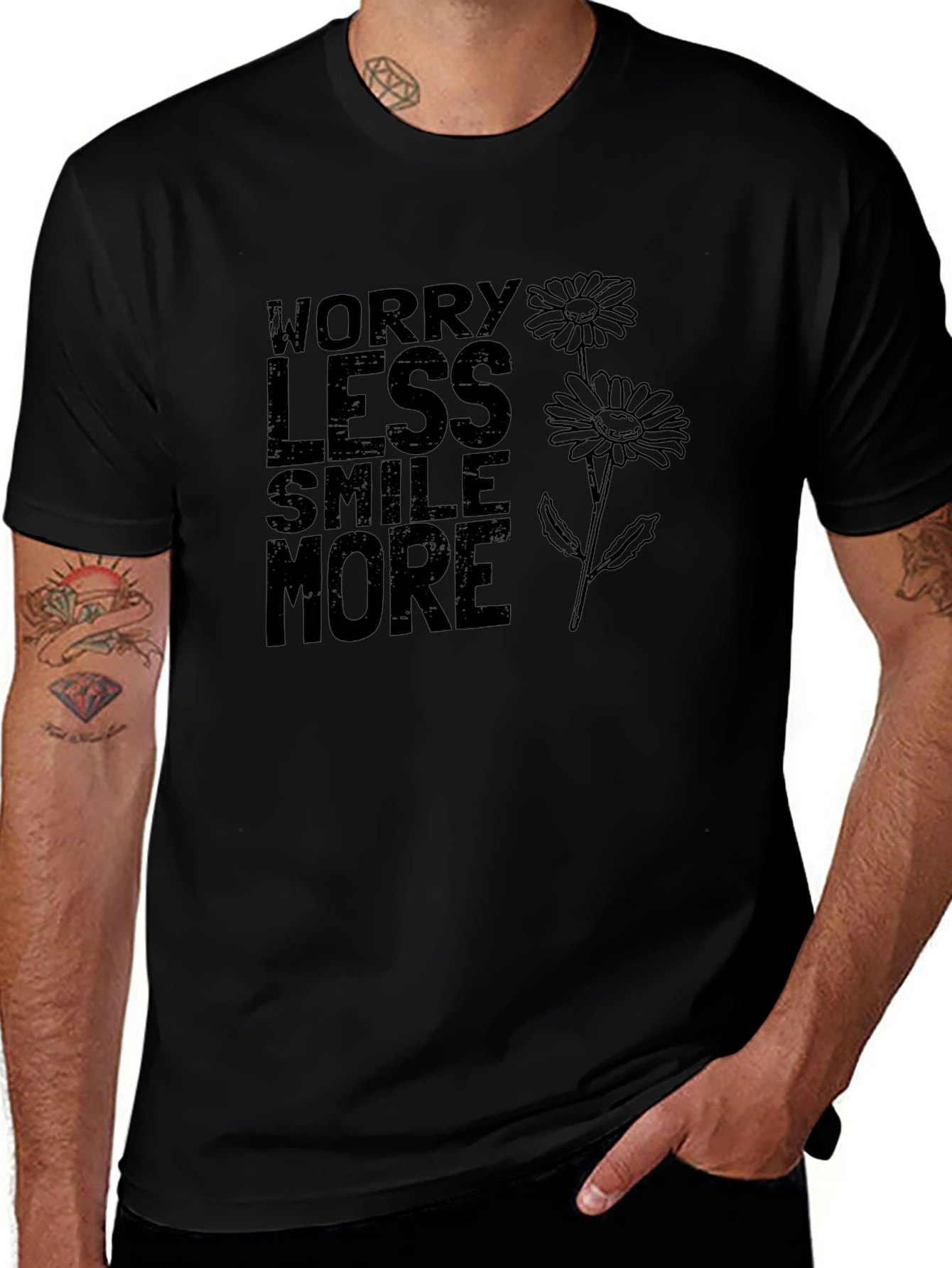 Worry Less Smile More Graphic T-Shirt