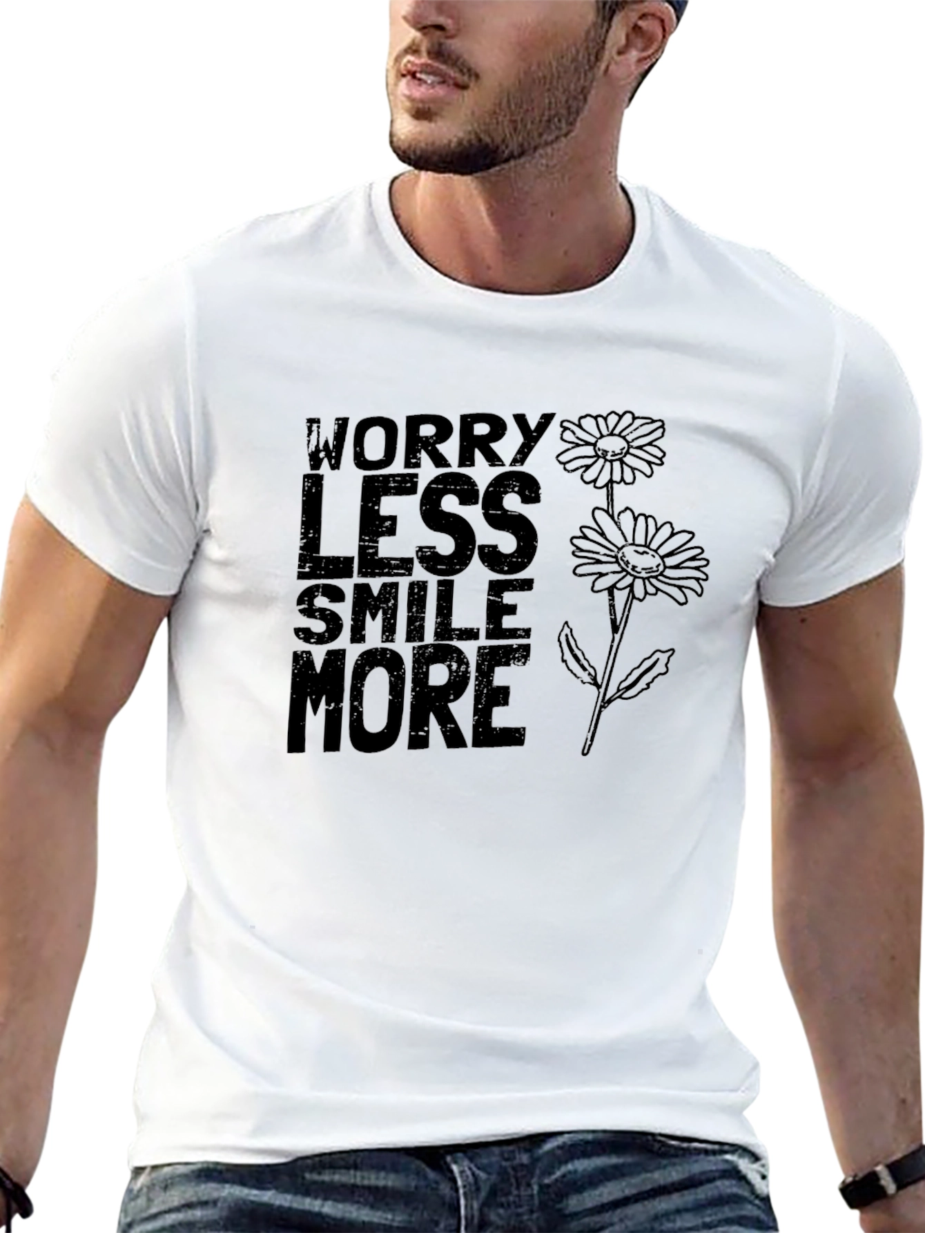 Worry Less Smile More Graphic T-Shirt