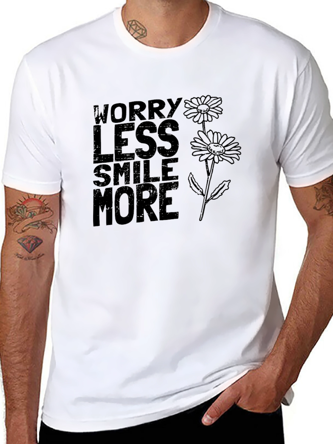Worry Less Smile More Graphic T-Shirt