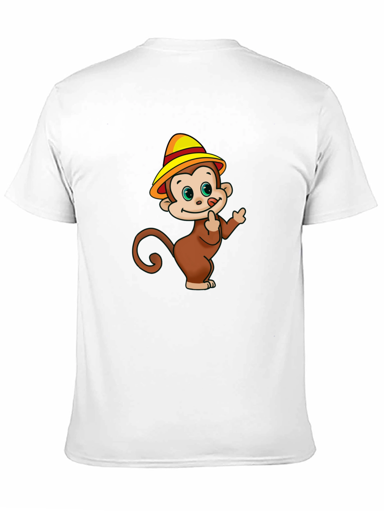 Cartoon Monkey Graphic Black T-Shirt