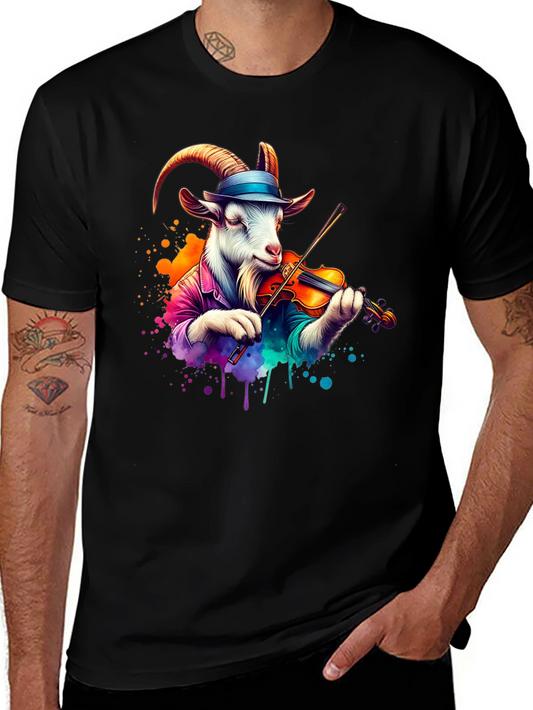 Goat Musician T-Shirt - Unique Graphic Tee