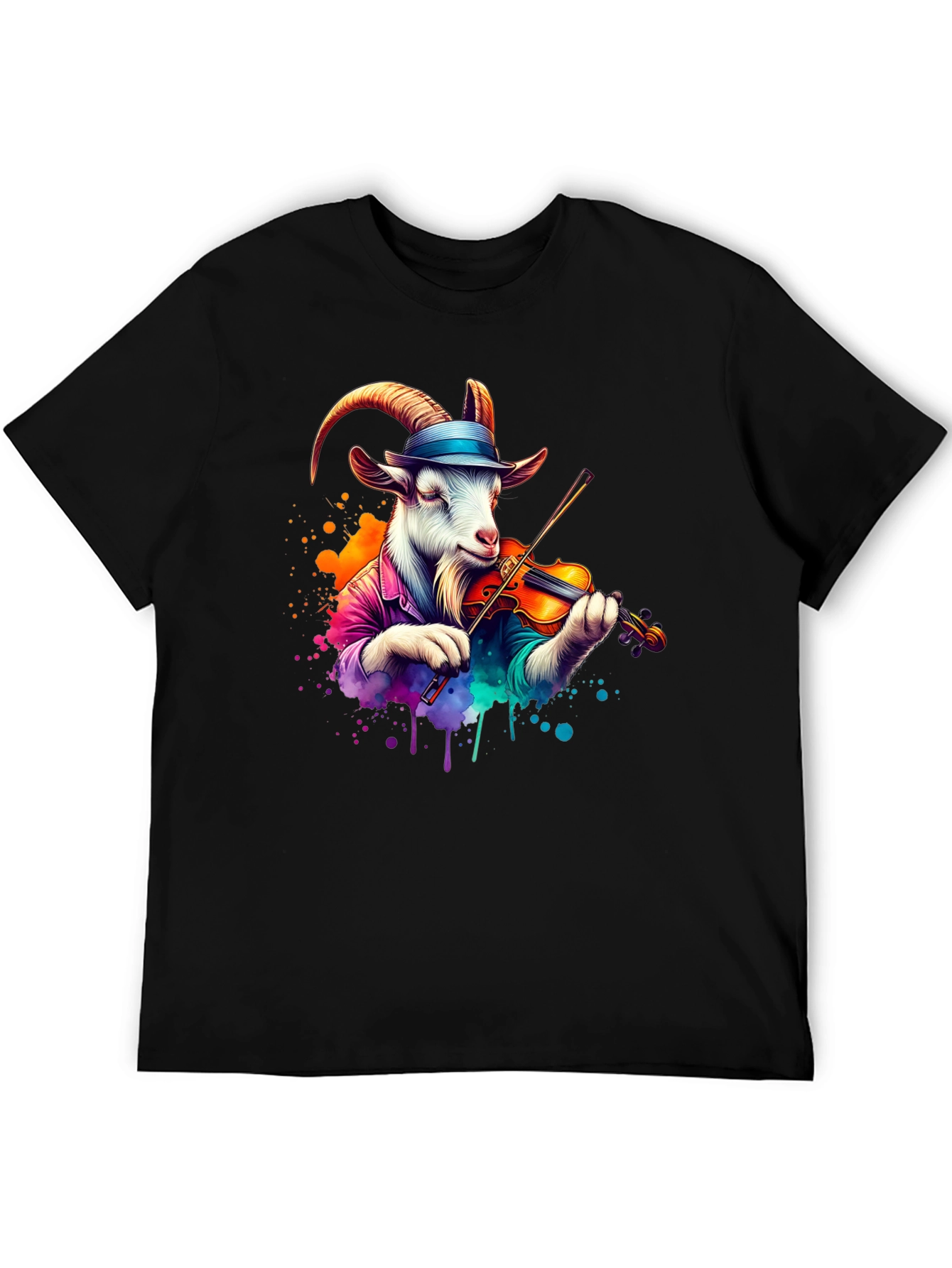 Goat Musician T-Shirt - Unique Graphic Tee
