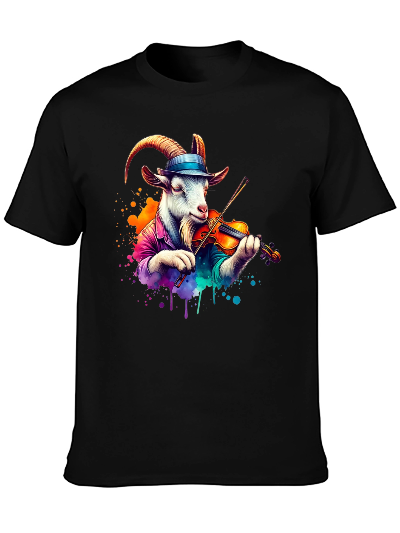 Goat Musician T-Shirt - Unique Graphic Tee