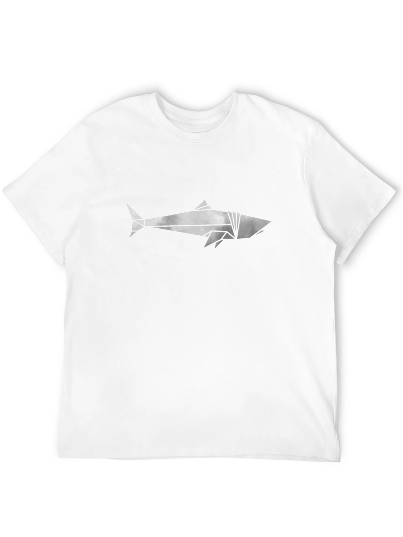 Geometric Shark Graphic T-Shirt - Black