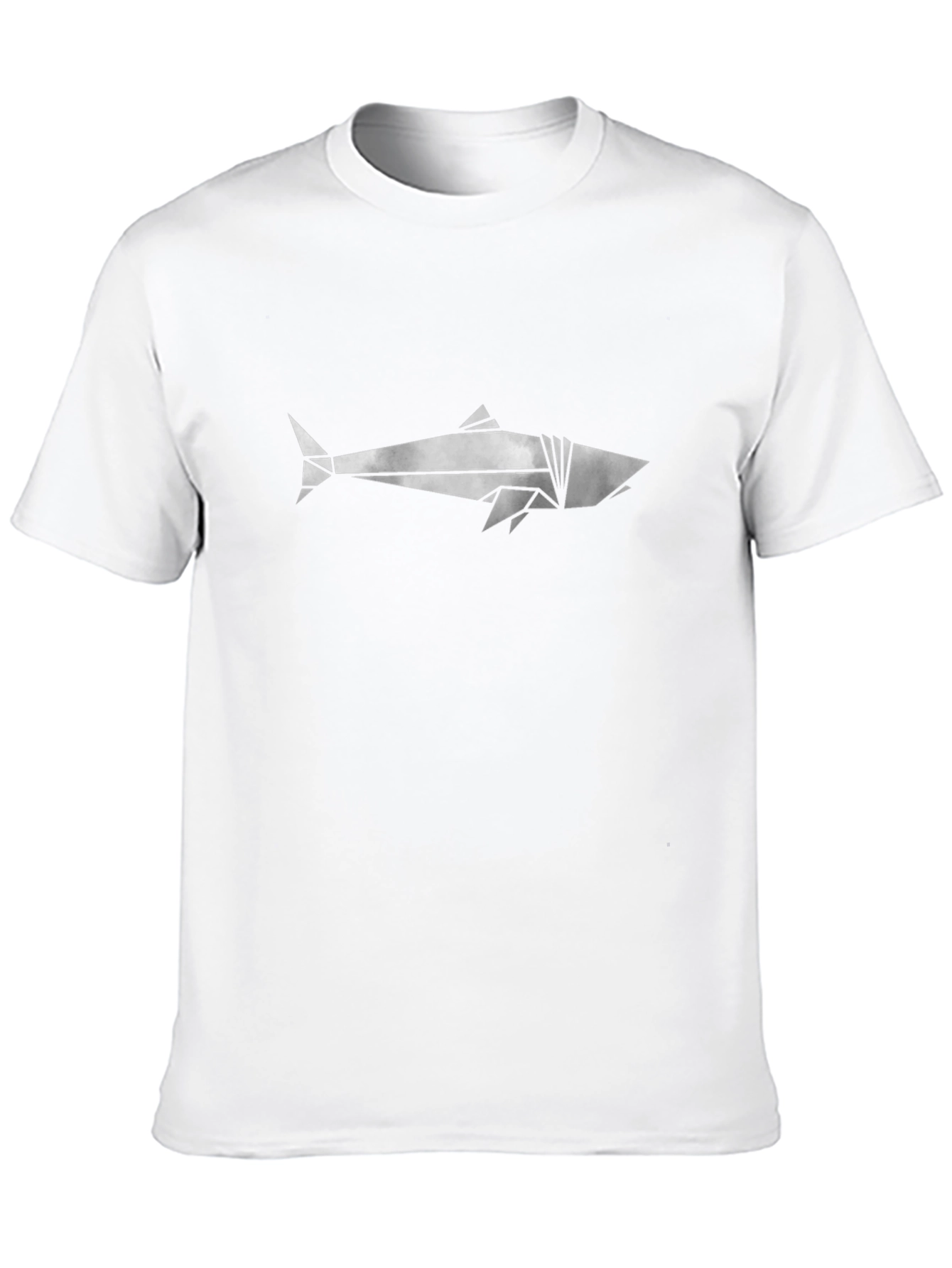 Geometric Shark Graphic T-Shirt - Black
