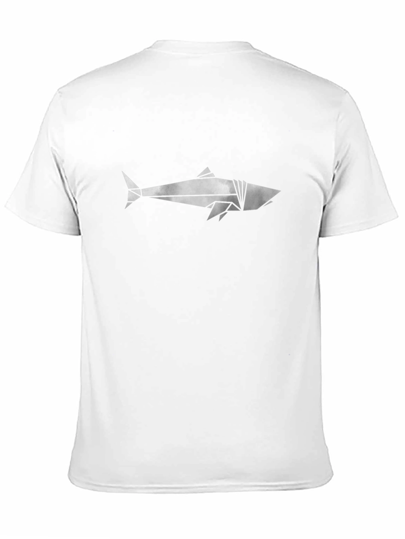 Geometric Shark Graphic T-Shirt - Black