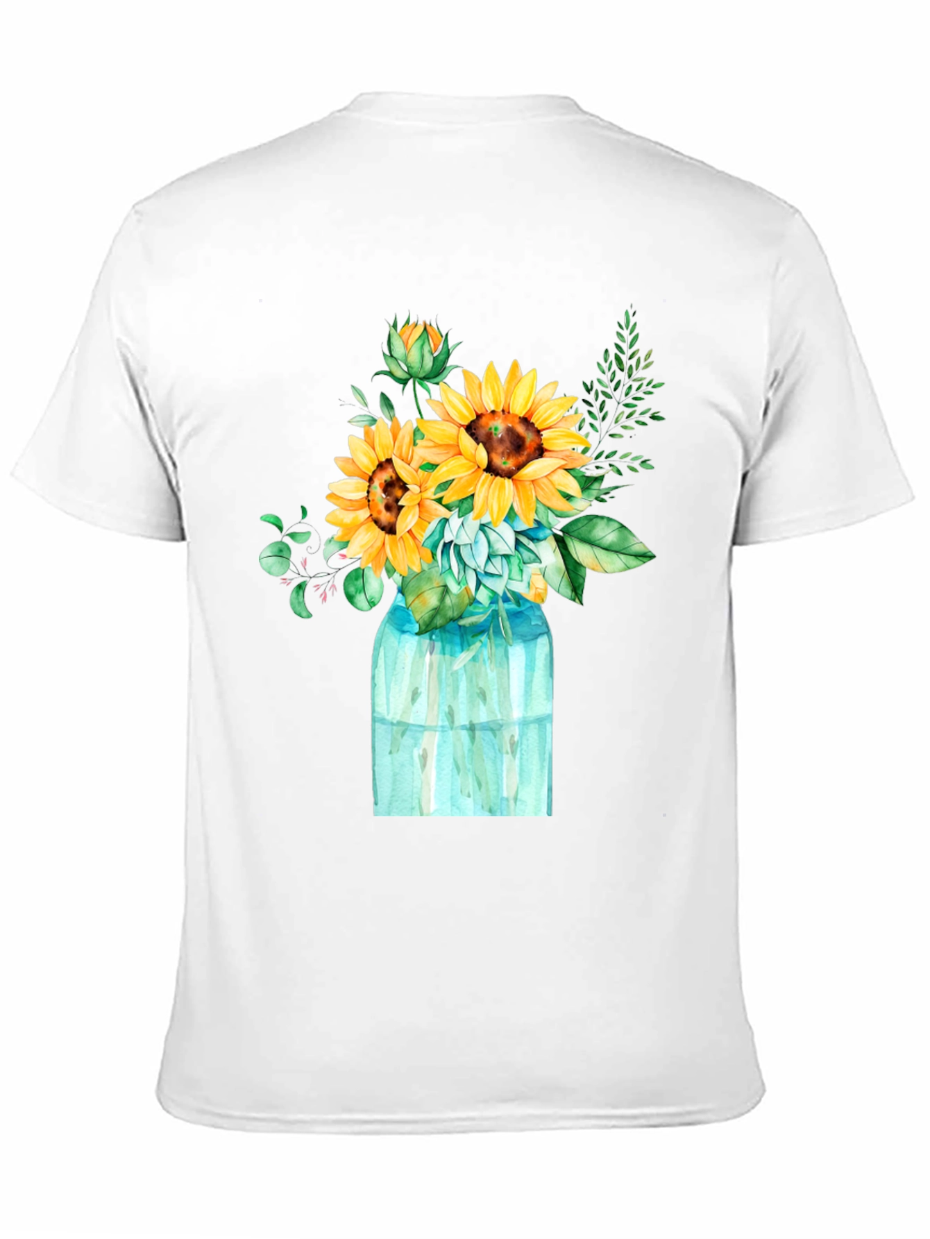 Sunflower Bouquet Graphic Tee - Black Cotton Blend