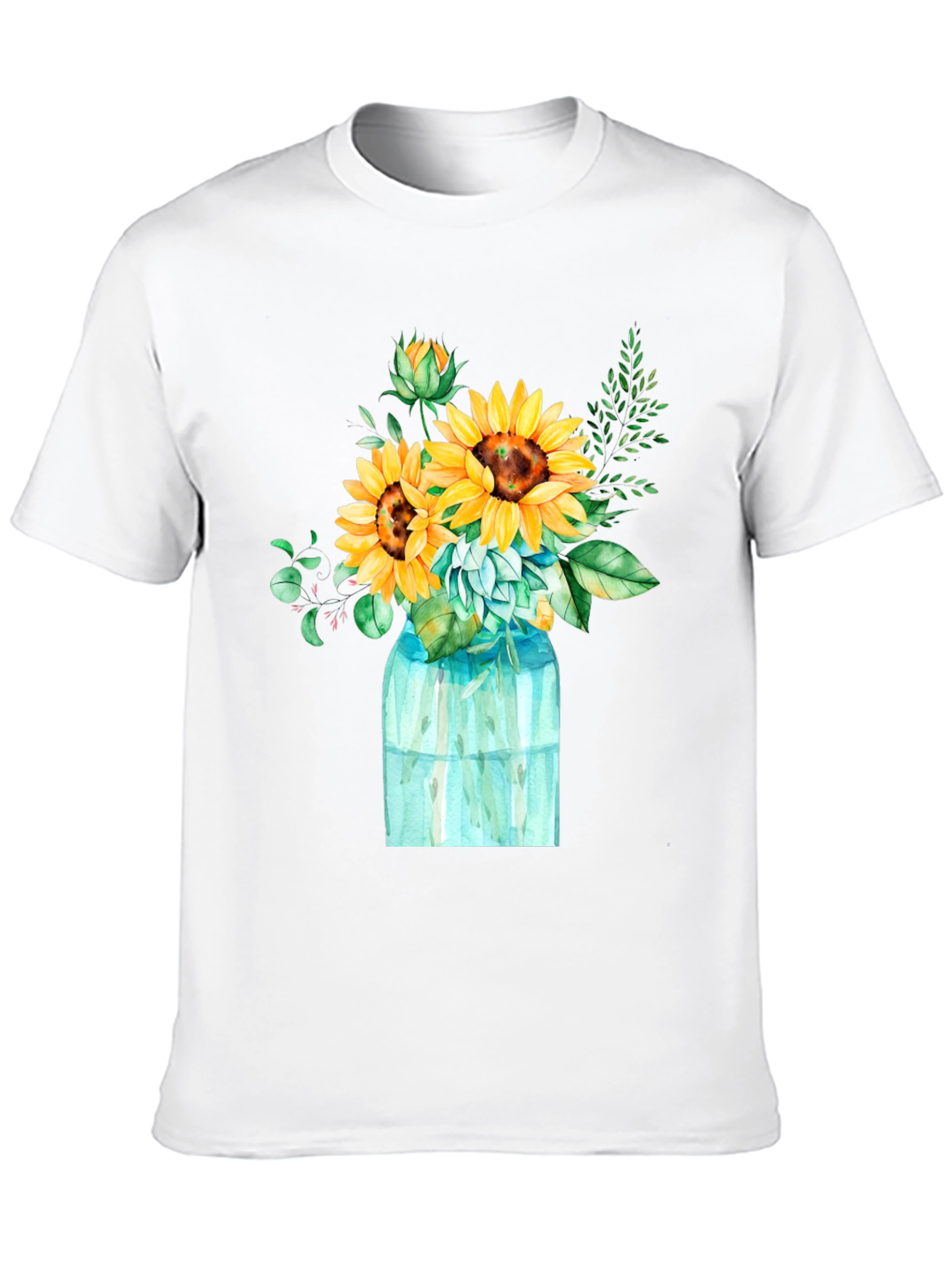 Sunflower Bouquet Graphic Tee - Black Cotton Blend