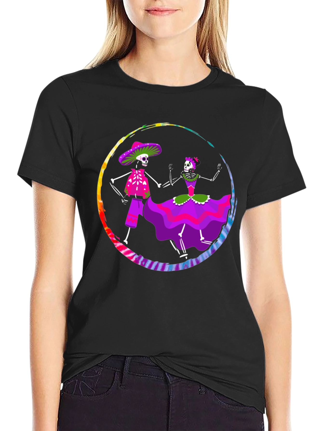 Day of the Dead Skeleton Dance Graphic Tee