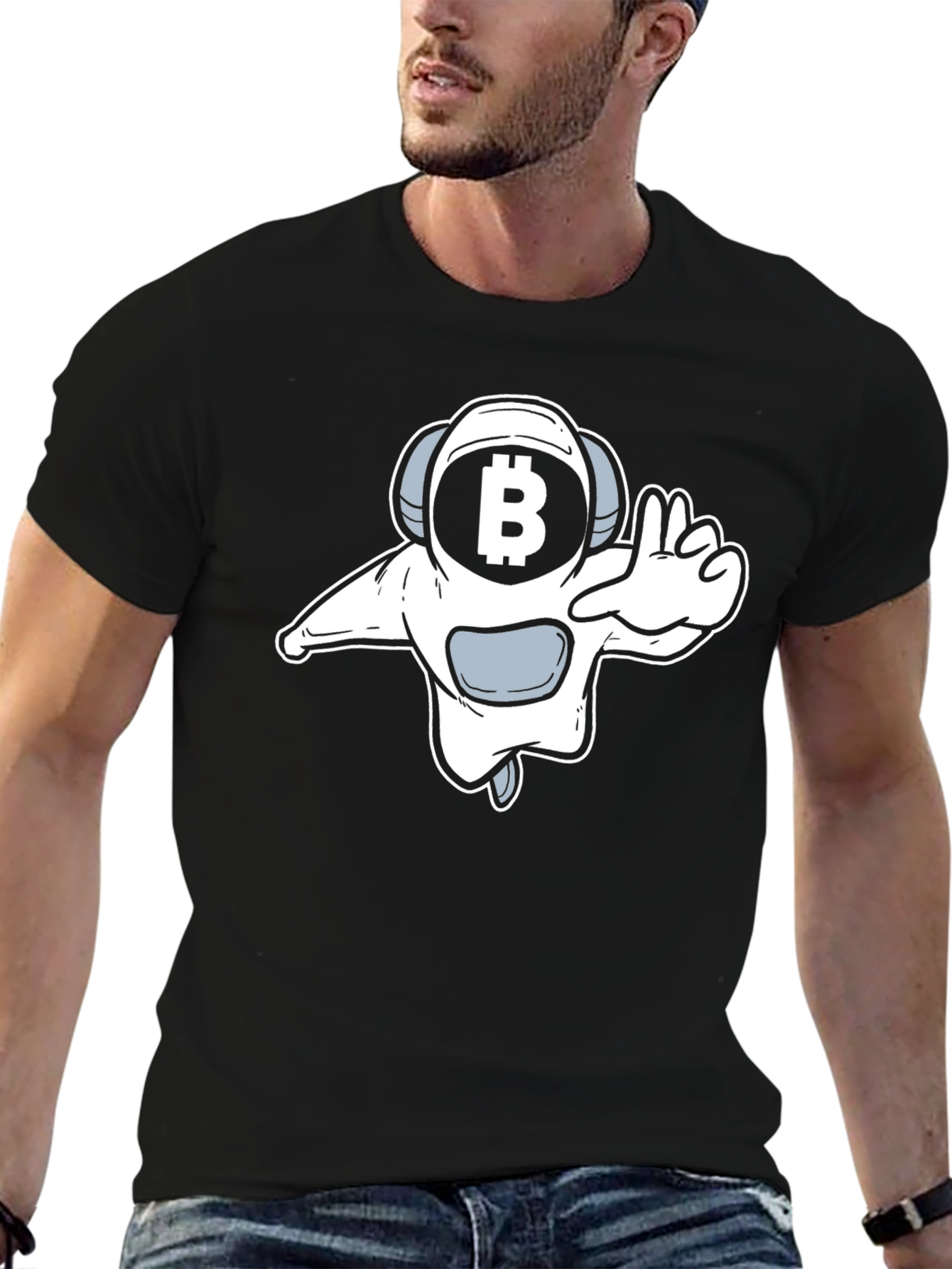 Bitcoin Astronaut Graphic Tee - Black