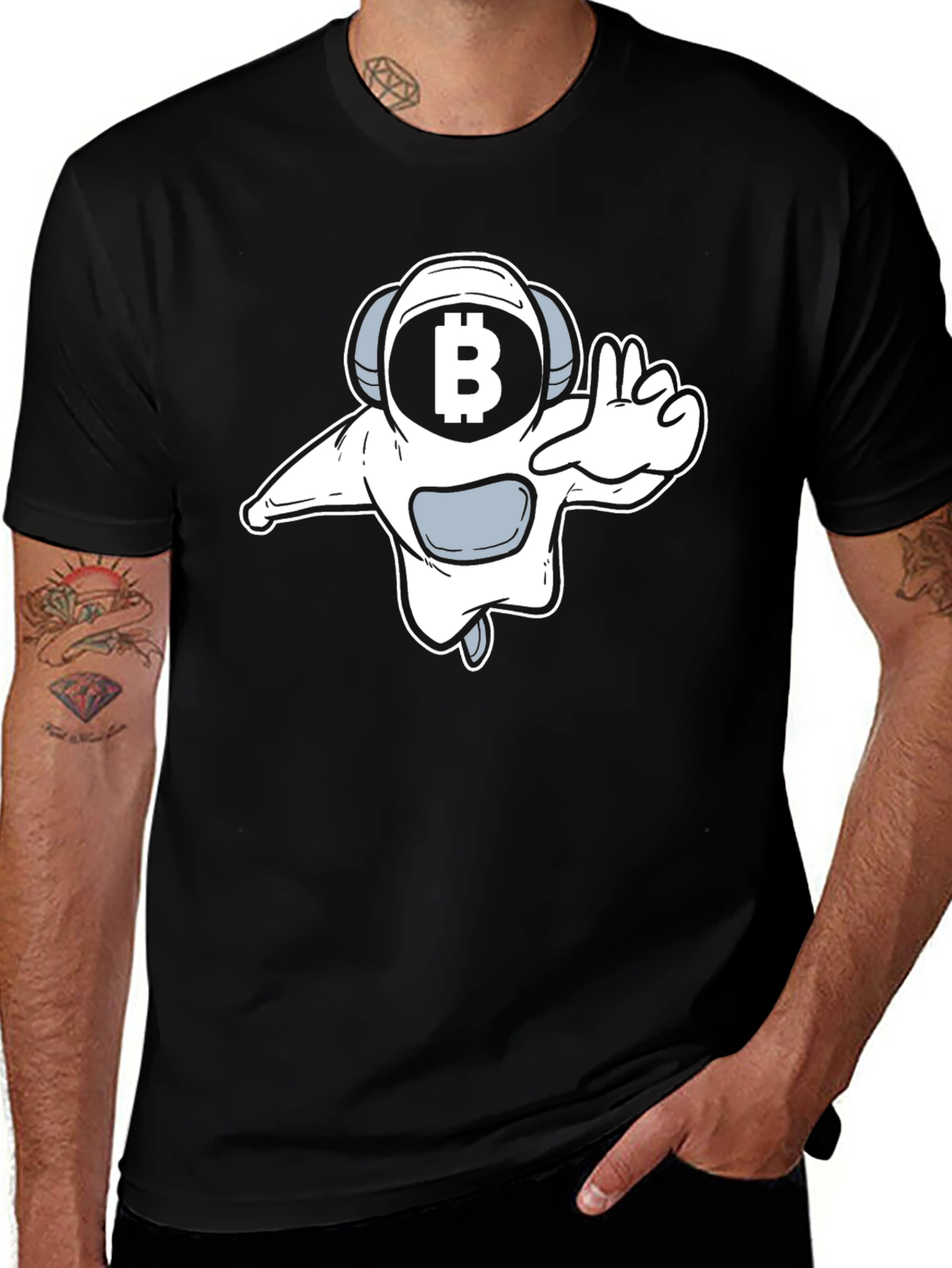 Bitcoin Astronaut Graphic Tee - Black