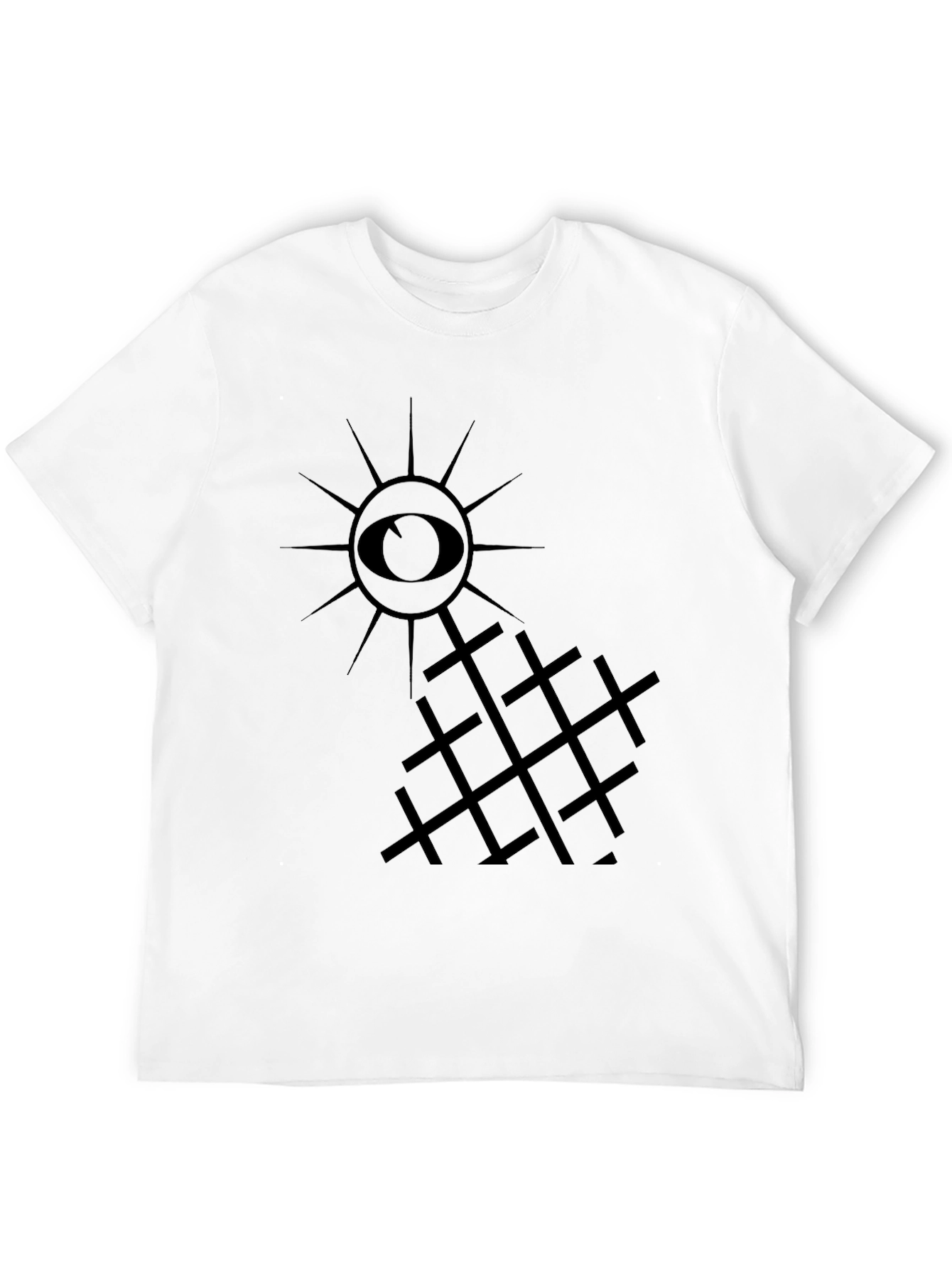 Eye and Grid Graphic Tee - Dark Aesthetic Style