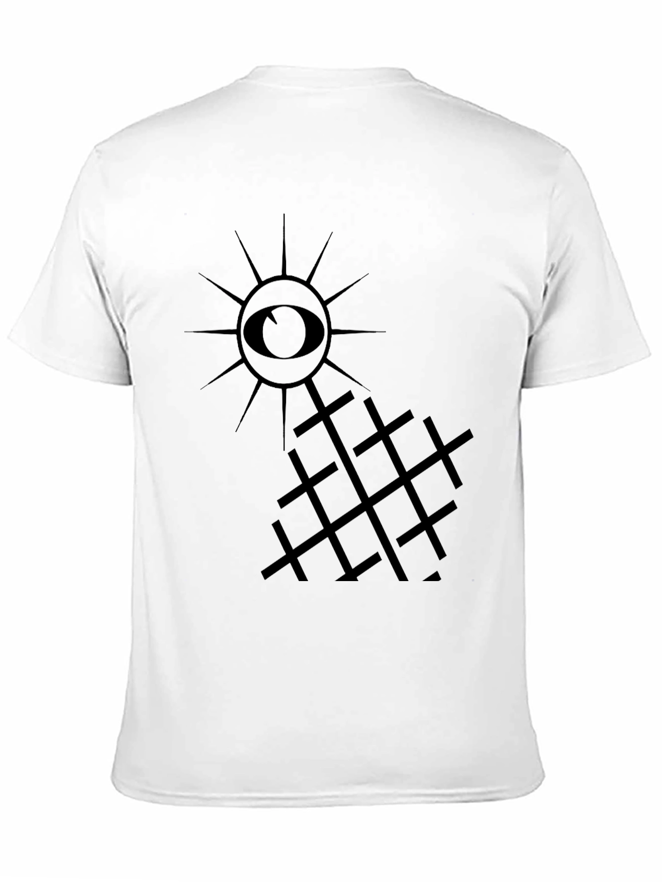 Eye and Grid Graphic Tee - Dark Aesthetic Style