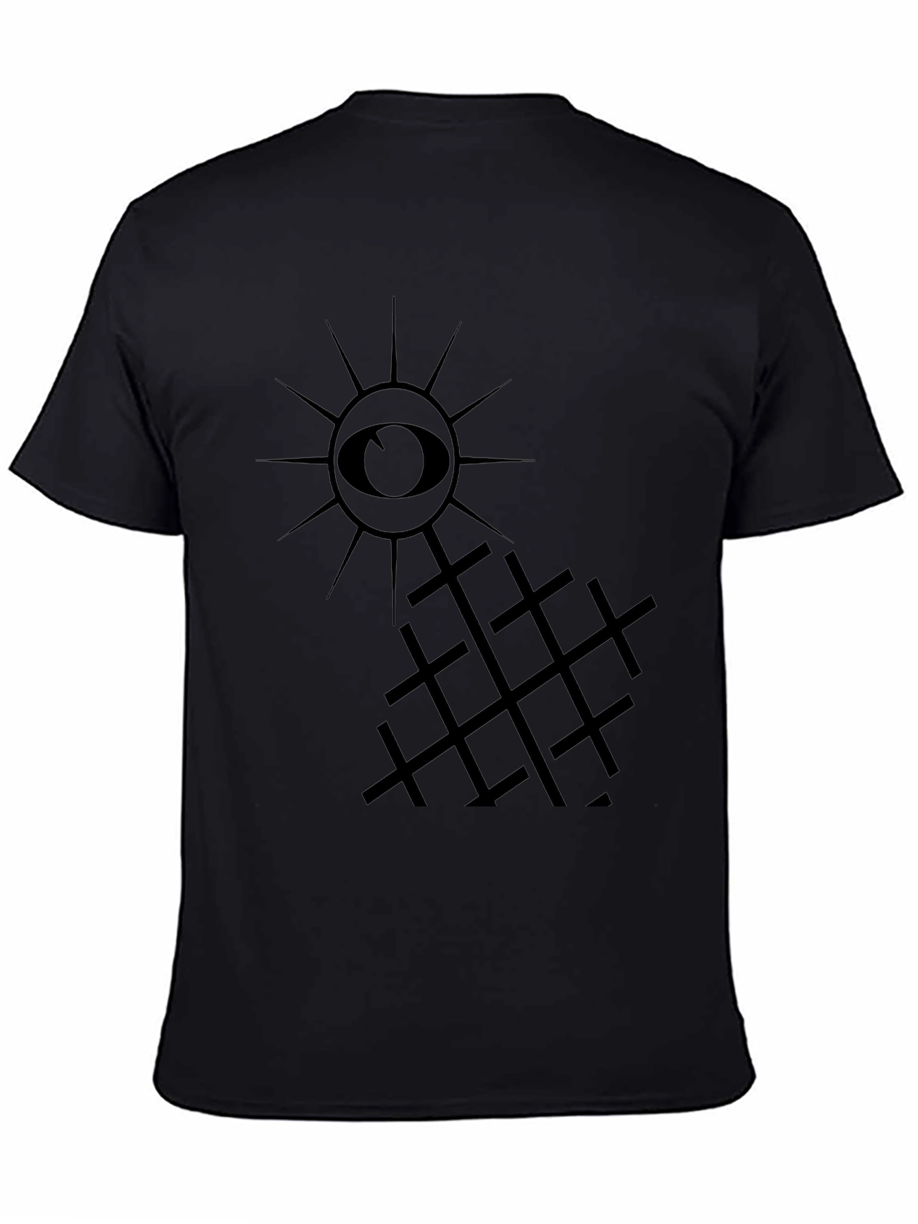 Eye and Grid Graphic Tee - Dark Aesthetic Style
