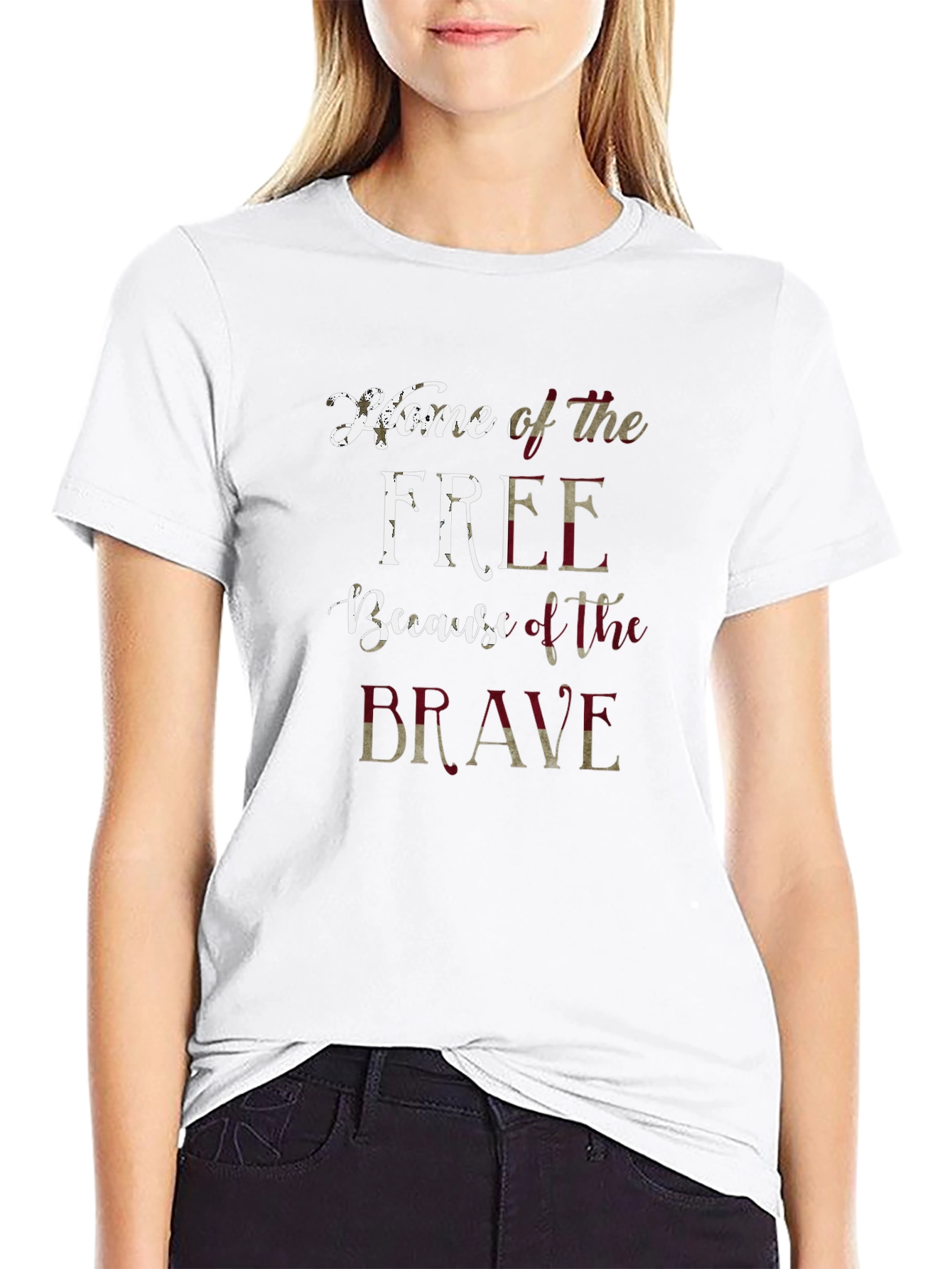 Home of the Free T-Shirt Patriotic Design
