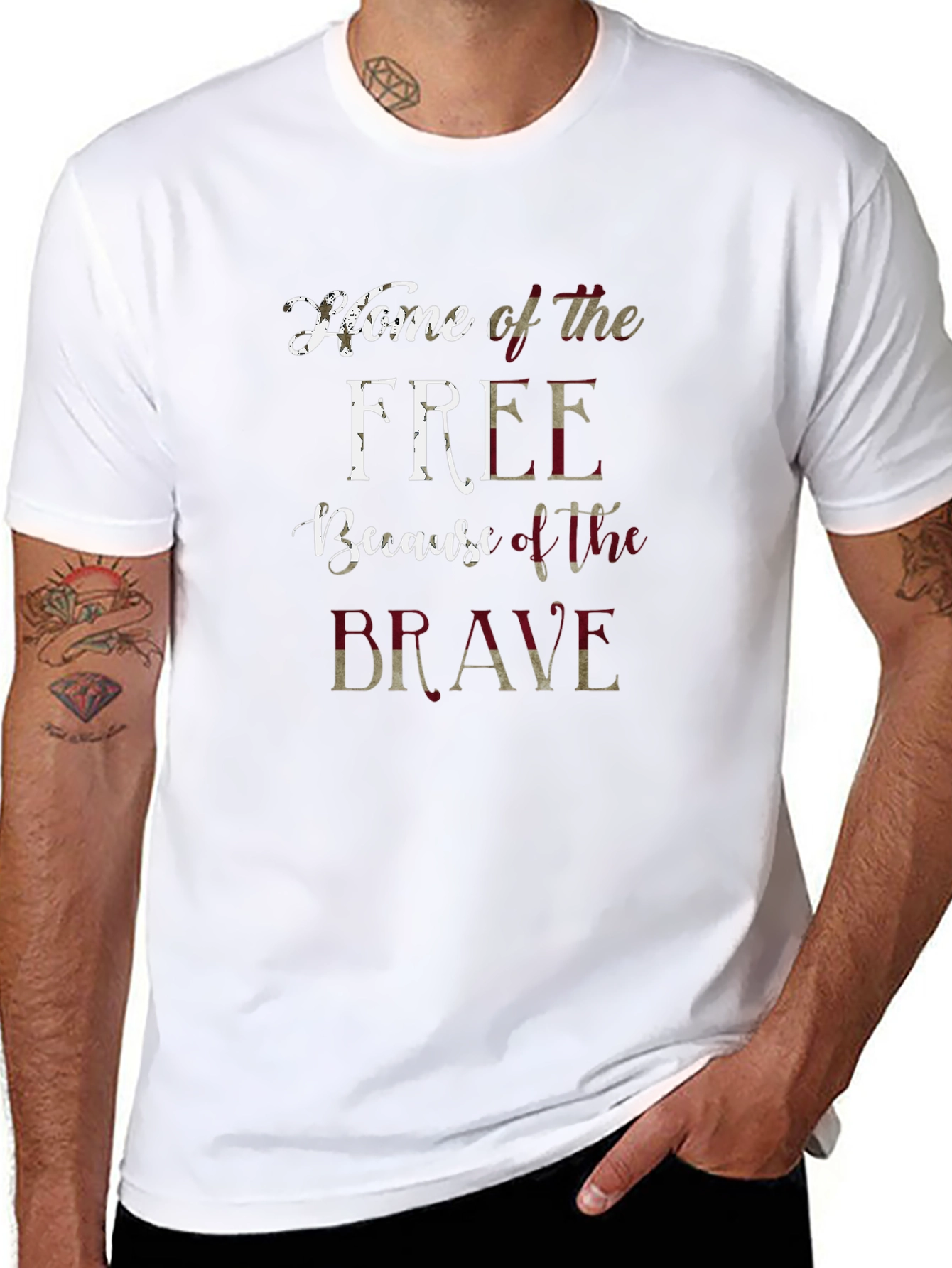Home of the Free T-Shirt Patriotic Design