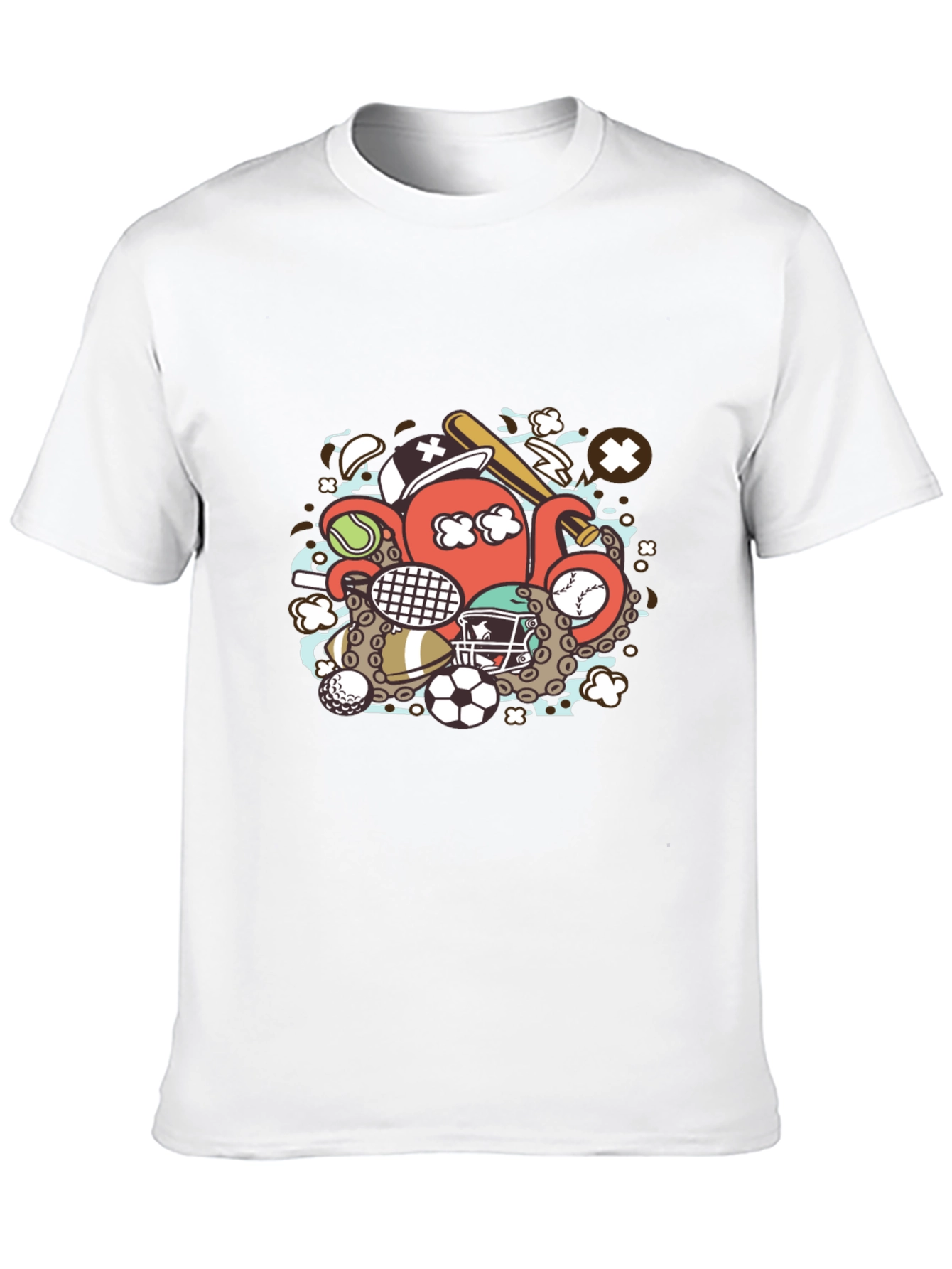 Sports Octopus Graphic T-Shirt