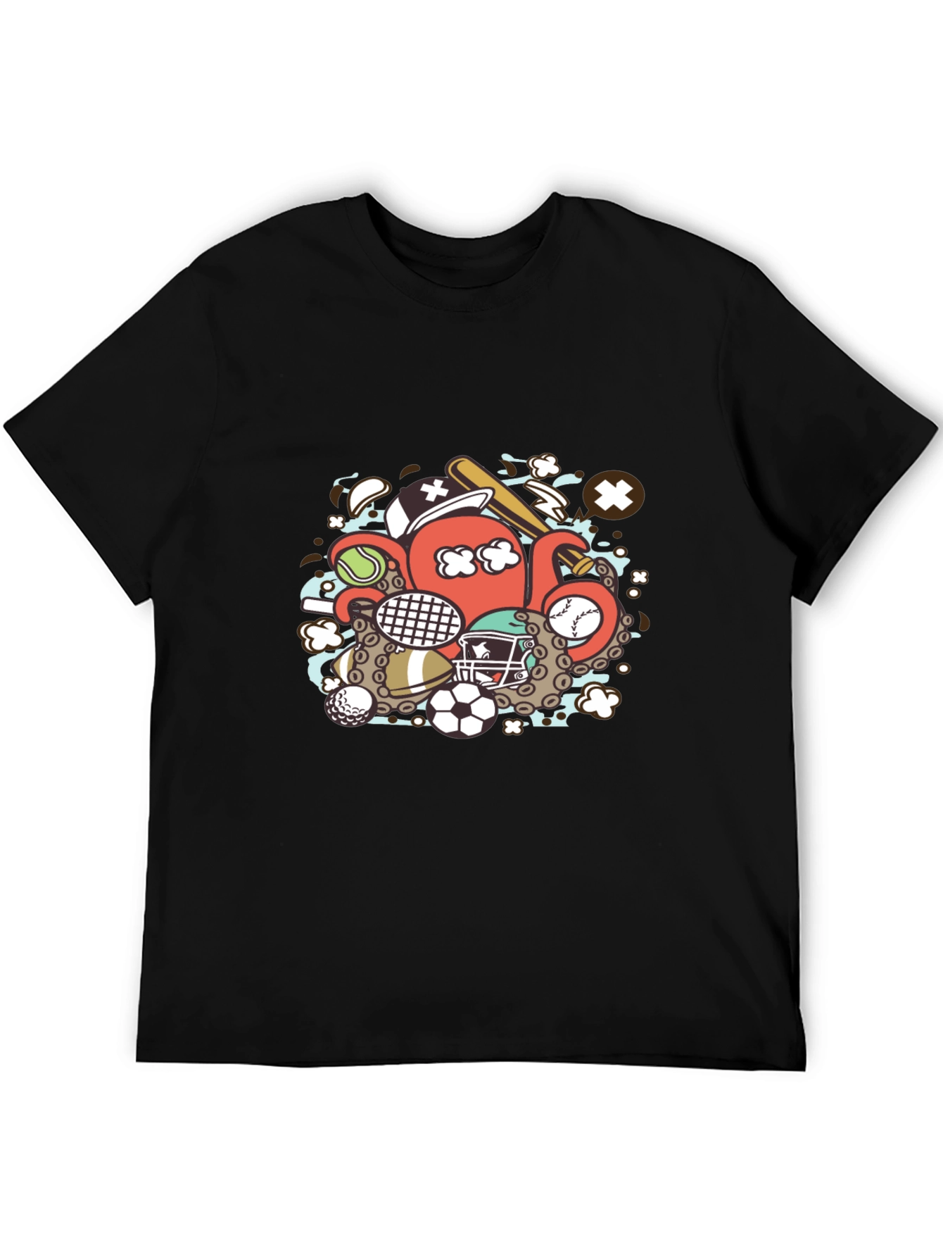 Sports Octopus Graphic T-Shirt