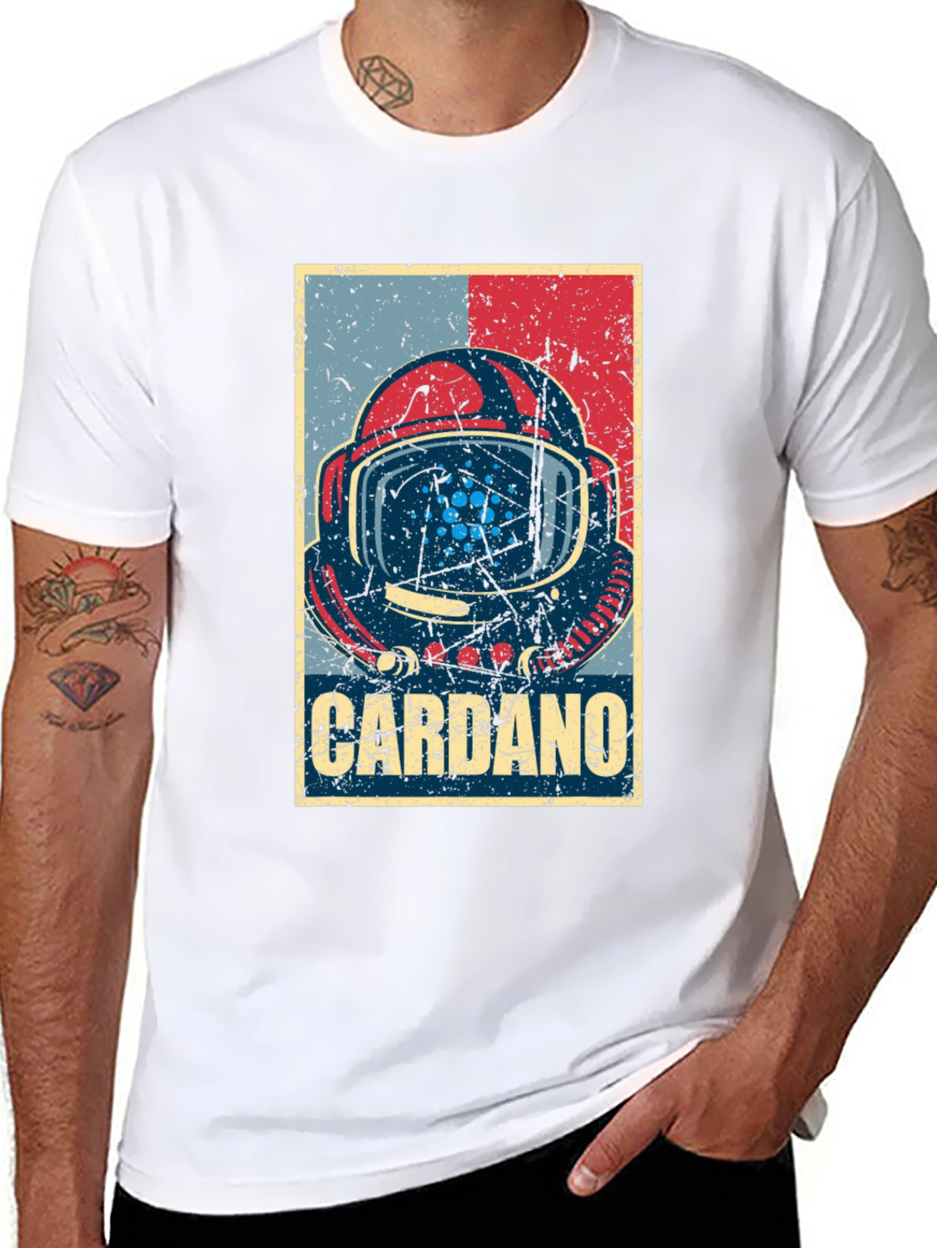 Cardano Crypto Astronaut Graphic T-Shirt