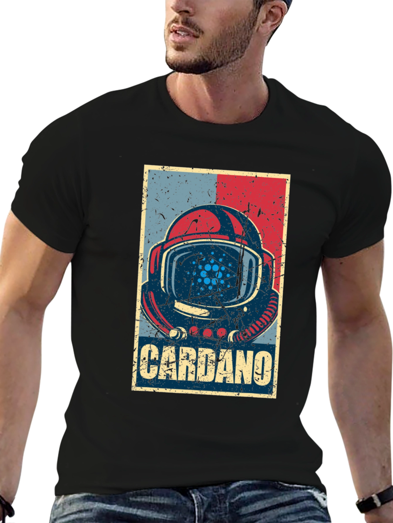 Cardano Crypto Astronaut Graphic T-Shirt
