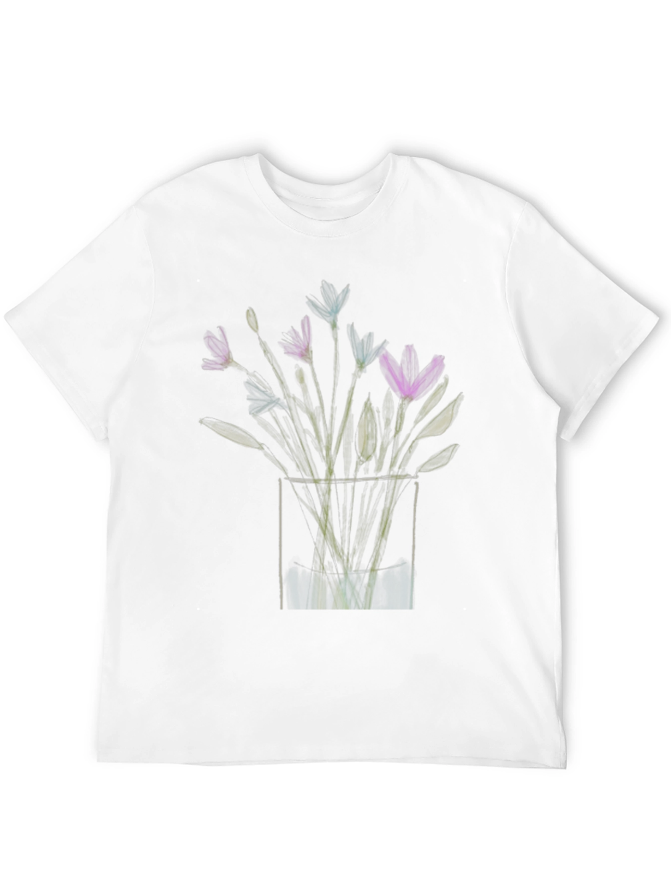 Floral Vase Graphic Black T-Shirt