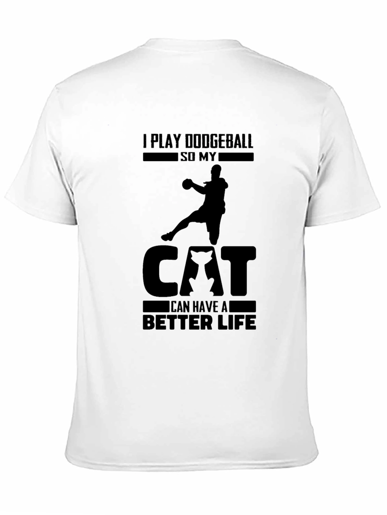 Dodgeball Cat Life Graphic Tee - Black
