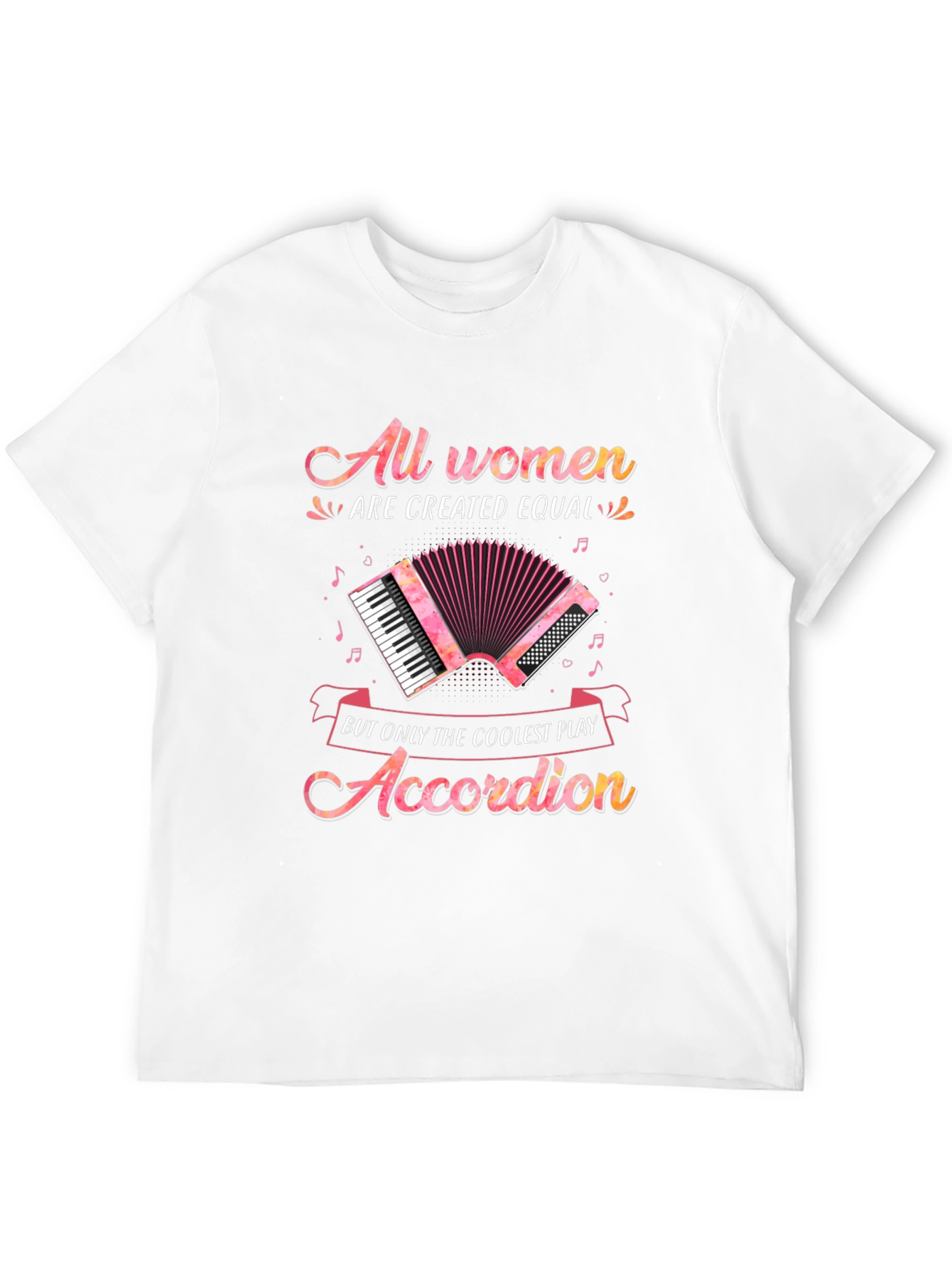 All Women Accordion Player Black T-Shirt