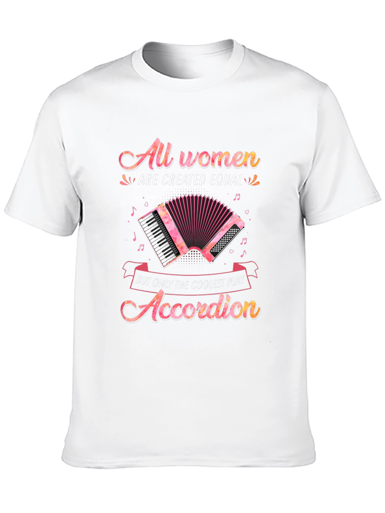 All Women Accordion Player Black T-Shirt