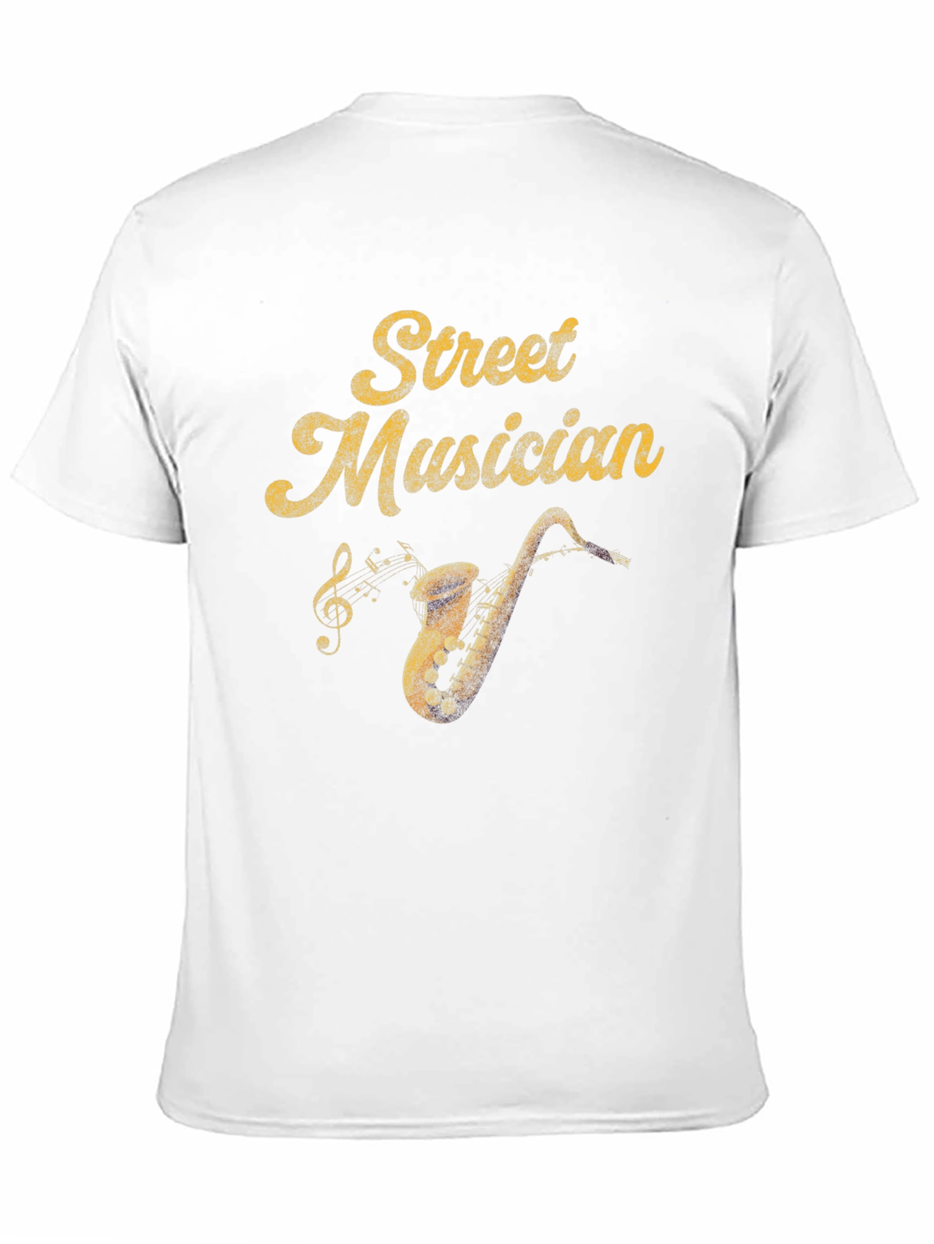 Street Musician Graphic Tee - Black Saxophone T-Shirt