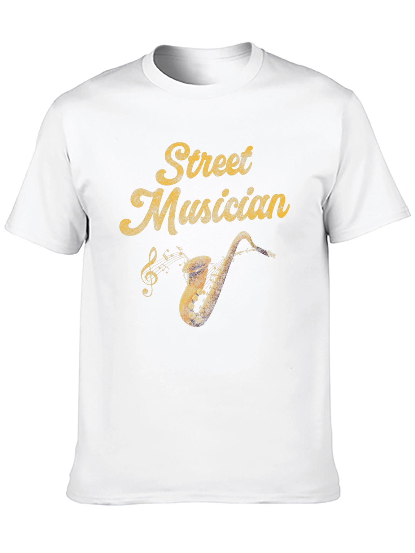 Street Musician Graphic Tee - Black Saxophone T-Shirt