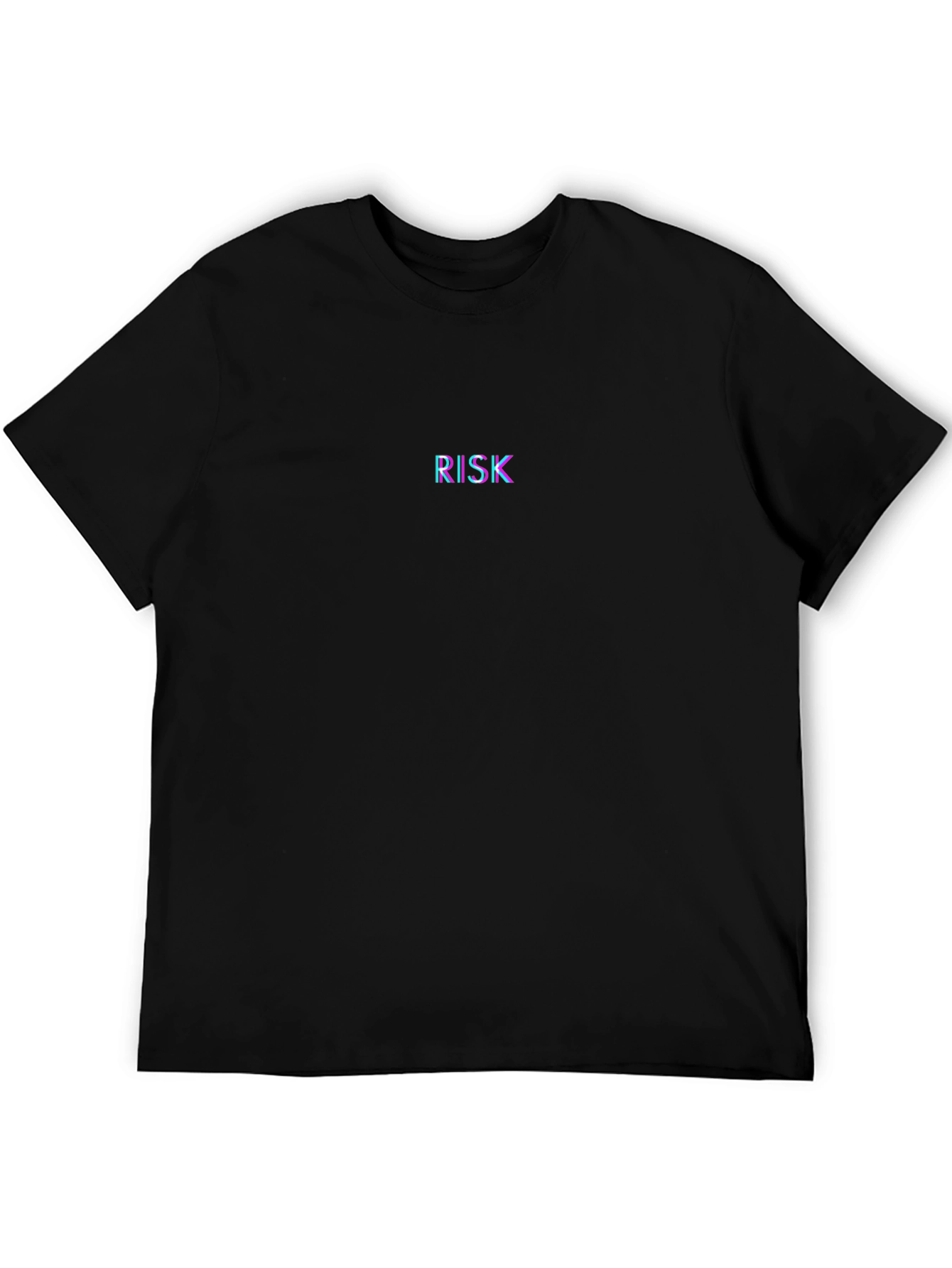 RISK Text Glitch Black T-Shirt