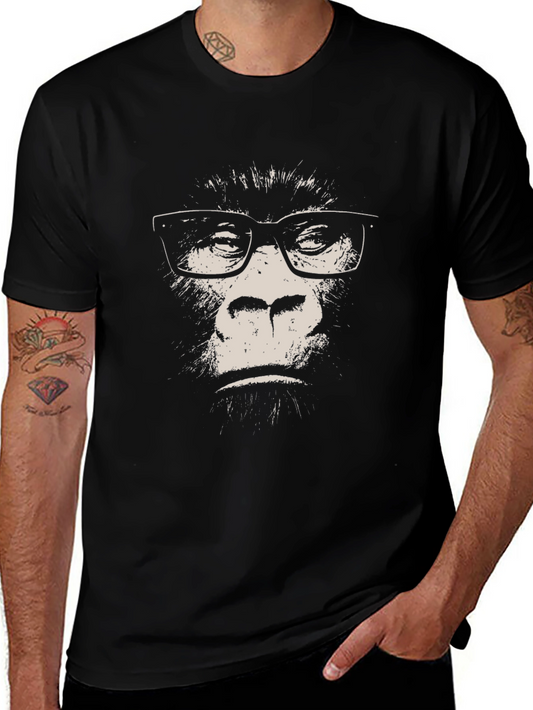 Gorilla with Glasses T-Shirt - Black
