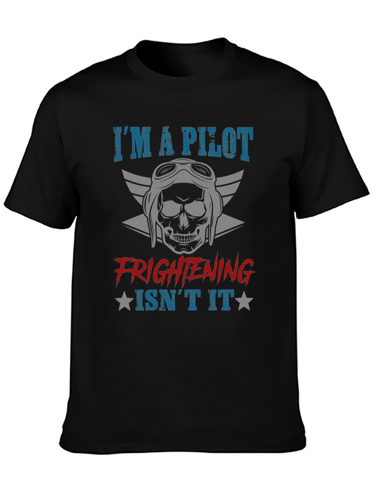 Pilot Skull Graphic T-Shirt - Frightening Isnt It?